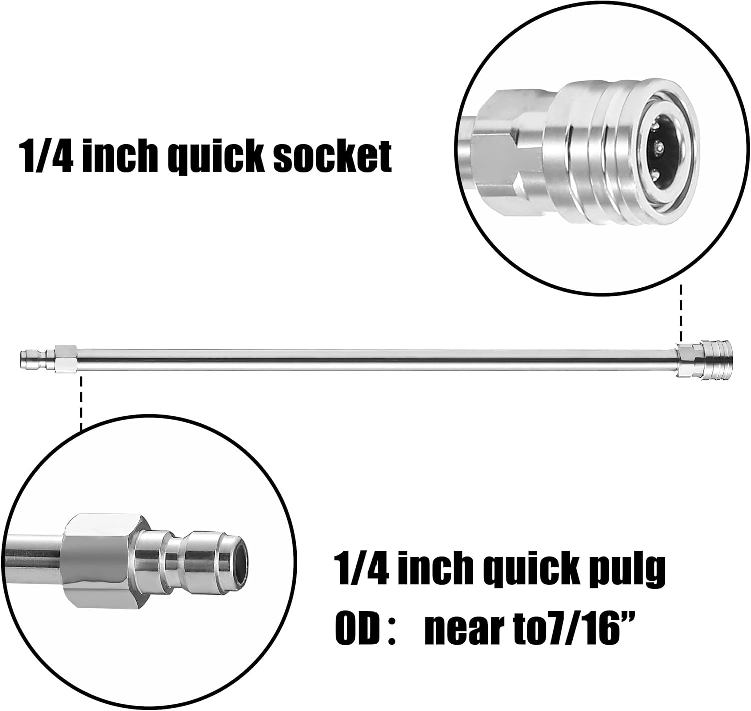 M Mingle Pressure Washer Extension Wand, Power Washer Lance, 17 Inch, 1/4 Inch Quick Connect image number 4