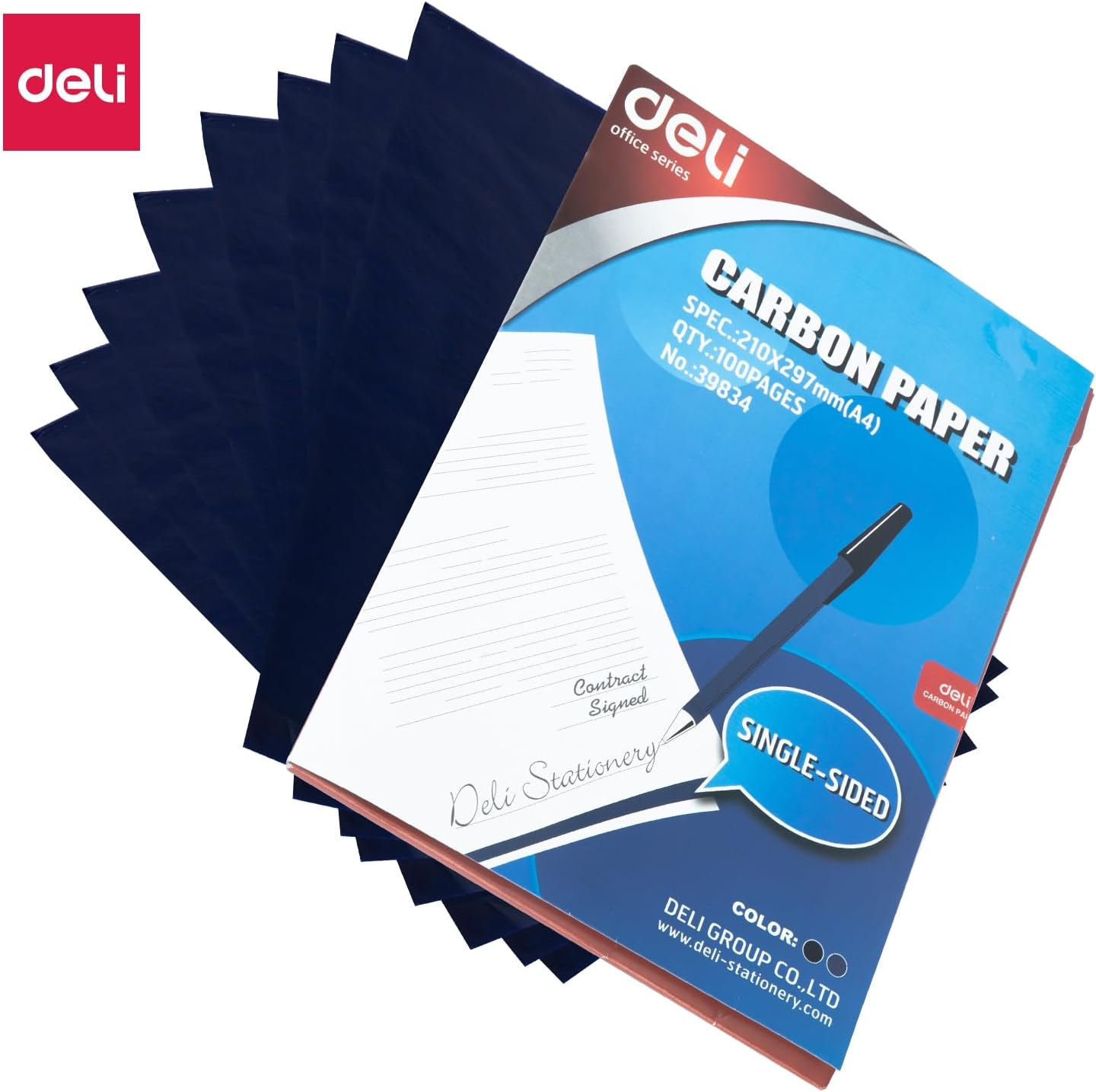 Deli Carbon Paper, Blue, A4 Size (100 Sheets)