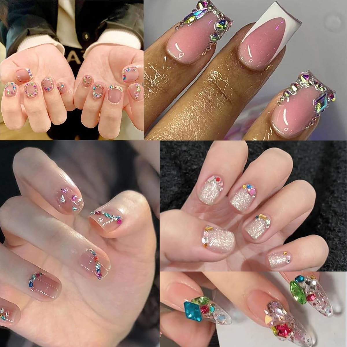 Yamobi Pack of 2000 Rhinestones, Glitter Stones, Nail Stones, Rhinestones, Glitter Stones for Crafts, Rhinestones for Textiles, Rhinestones for Gluing image number 6