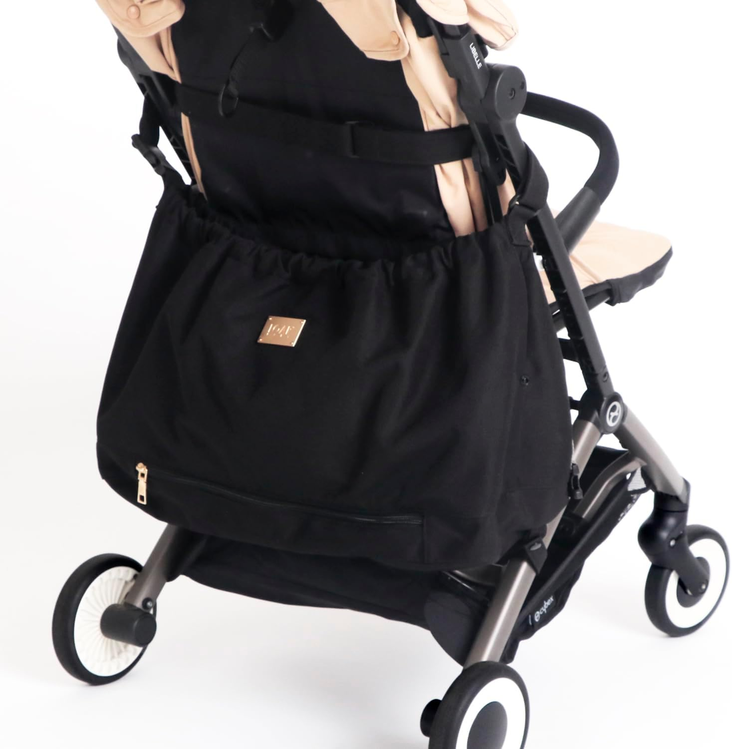 Stroller Underbag, Stroller Bag, Baby Bag, Water Repellent, Diaper Pouch, Luggage Hanger, Baby Bag, Mothers Bag (Black) image number 6