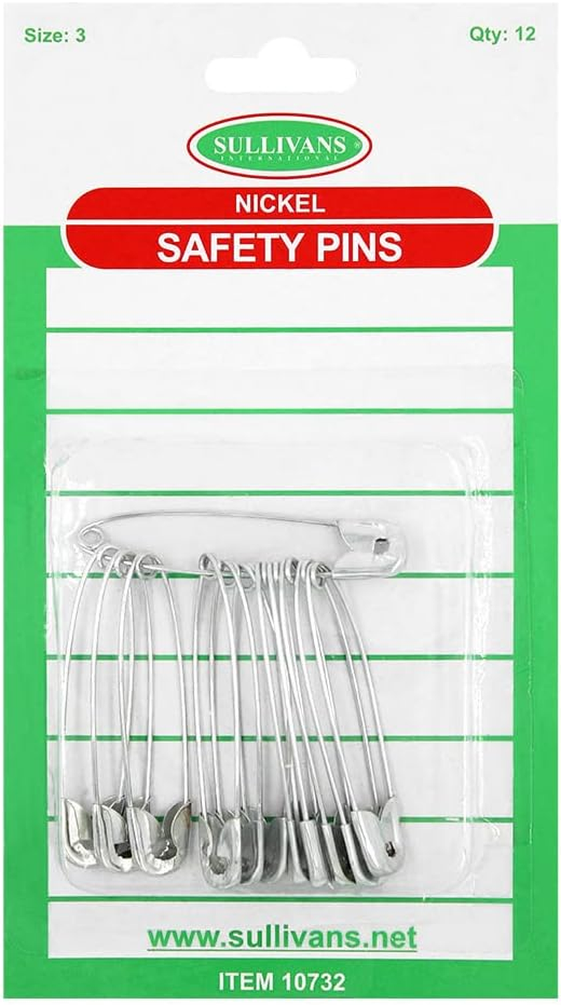 Sullivans Safety Pins 12 Pieces, Size 3/46 Mm, Silver image number 1