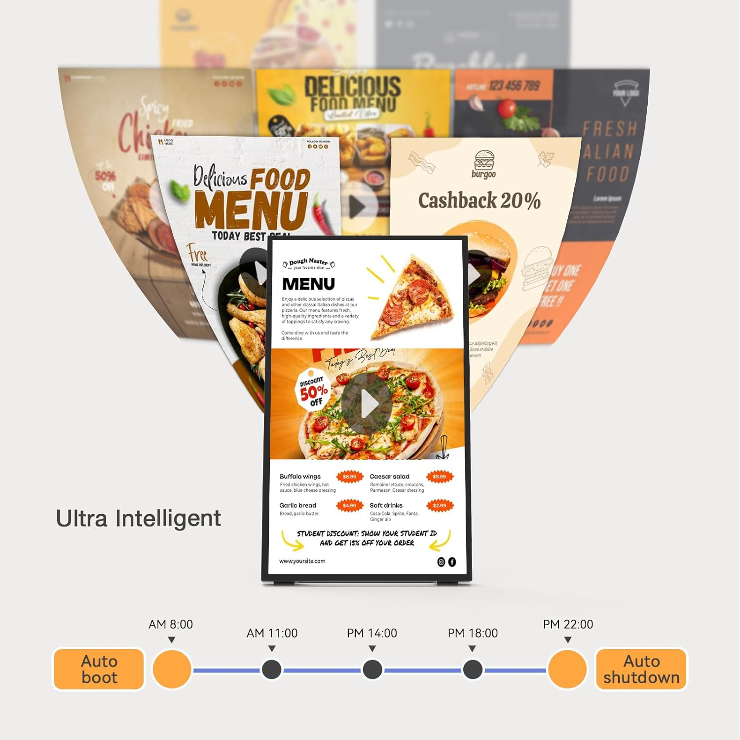 18.5 Inch HD 500 Nits Desktop Digital Signage Retail Store Payment Kiosk Commercial Display Advertising Screen Android with HDMI In,Digital Media Player image number 6