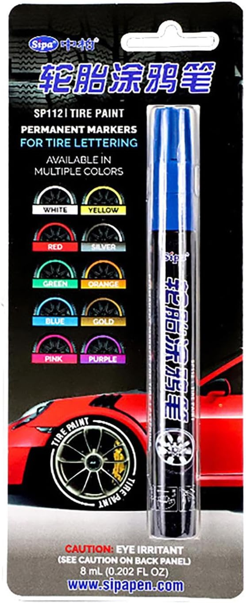 Tire Paint Pen - Waterproof Marker, Auto Wheel, Smooth Ink | Quick Dry Paint Pen, Multi Color Tool (For Tires, Glass, Stones, Canvas Shoes, Outdoor Courtyard Projects)