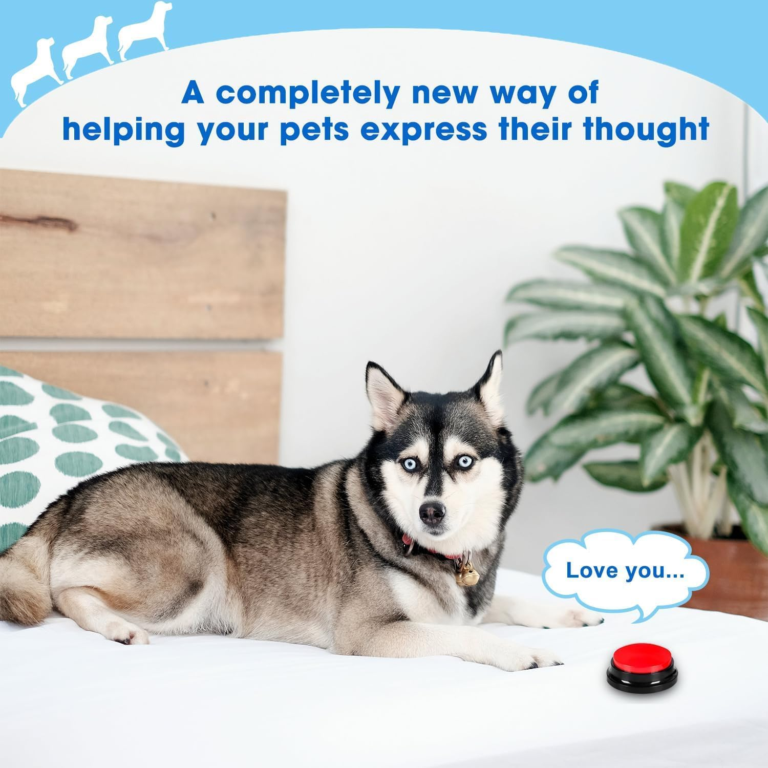 JIMITOP Voice Recording Button, Dog Buttons for Communication Pet Training Buzzer, 30 Second Record& Playback, Voice Recording Clicker for Cat, Puppy, Pet Trainin, Funny Gift (6) image number 2