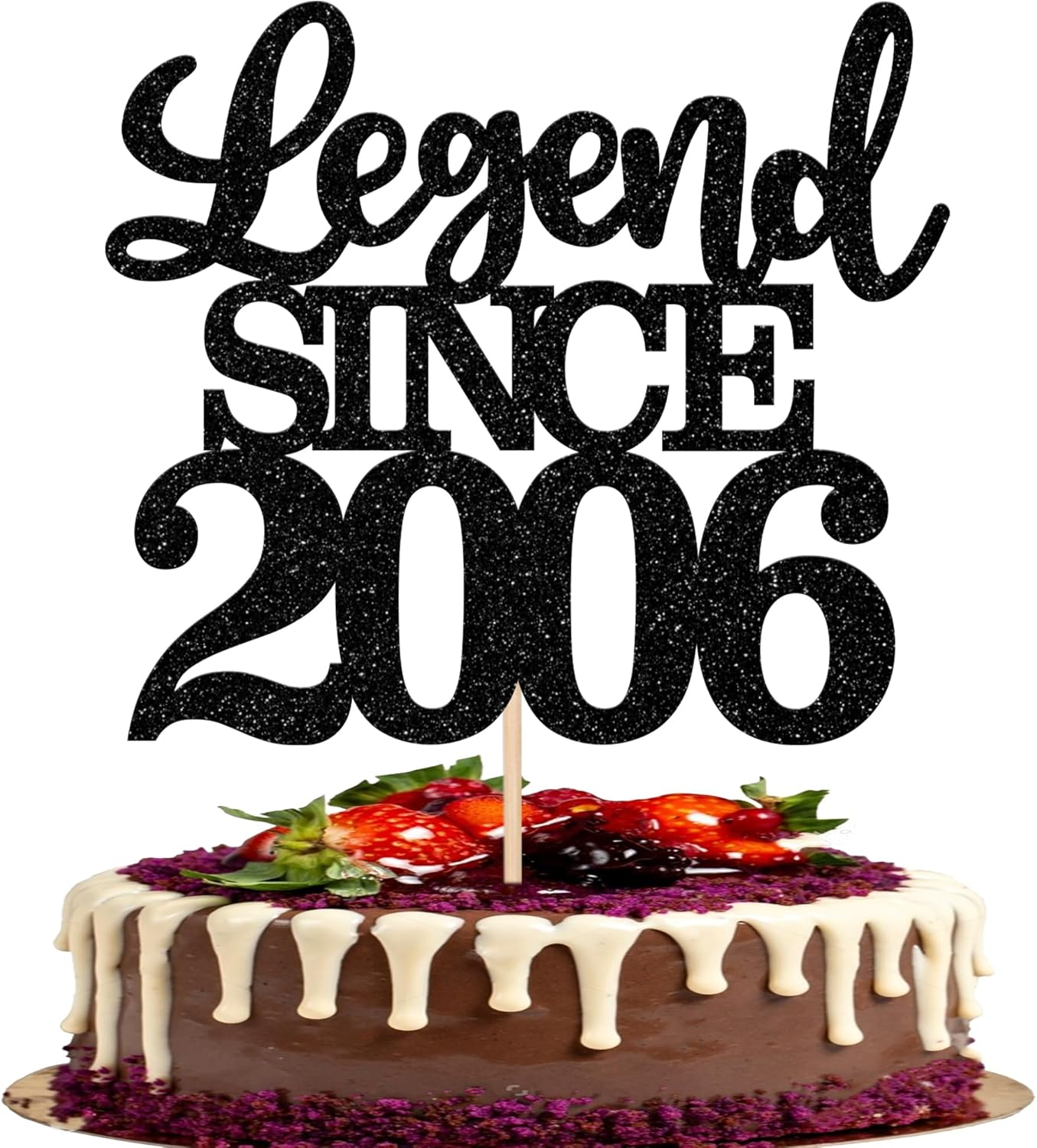 1 Pack Legend since 1966 Cake Topper Glitter Happy 60Th Birthday Cake Pick 60 Fabulous Cake Decorations for Cheers to 60Th Birthday Wedding Anniversary Party Supplies