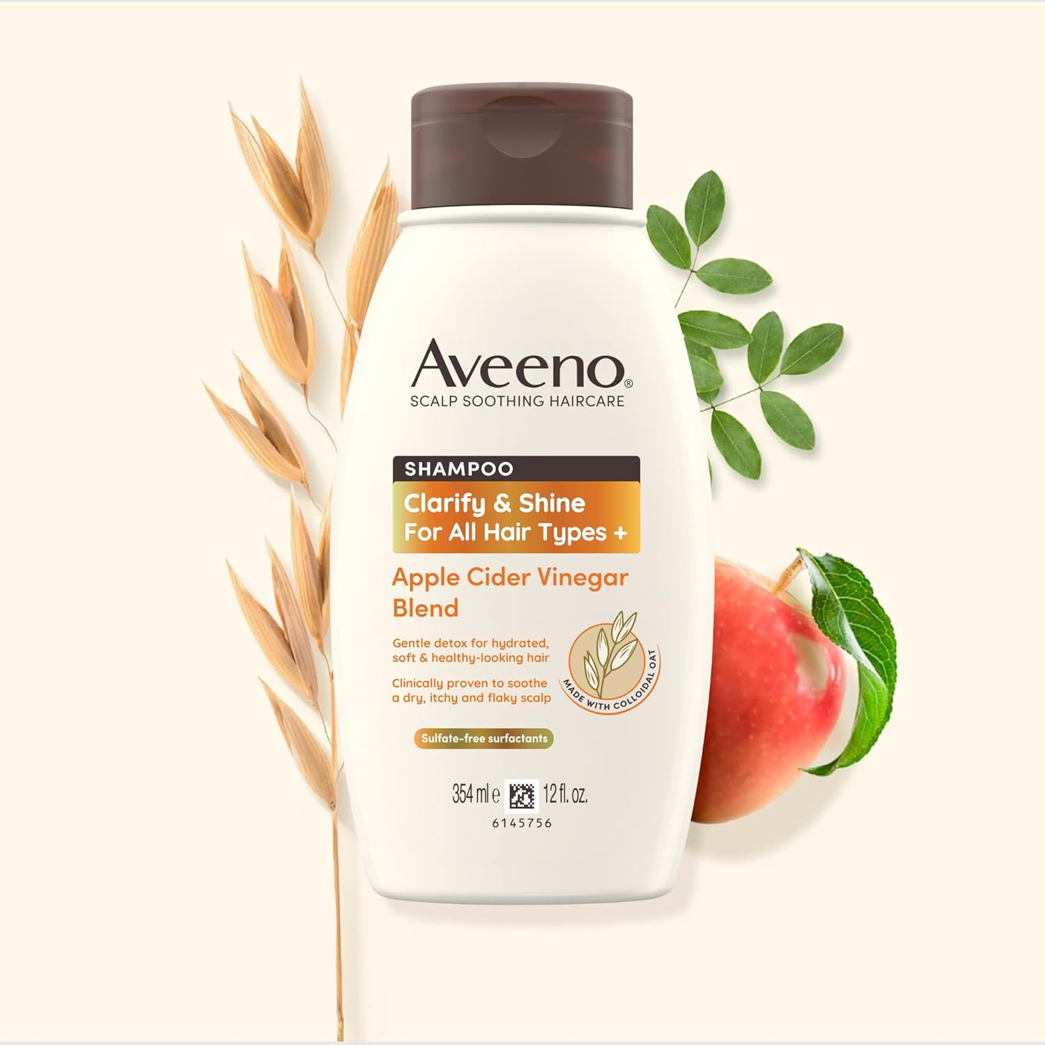Aveeno Apple Cider Vinegar Clarifying Shampoo for Dull Hair 354Ml image number 3
