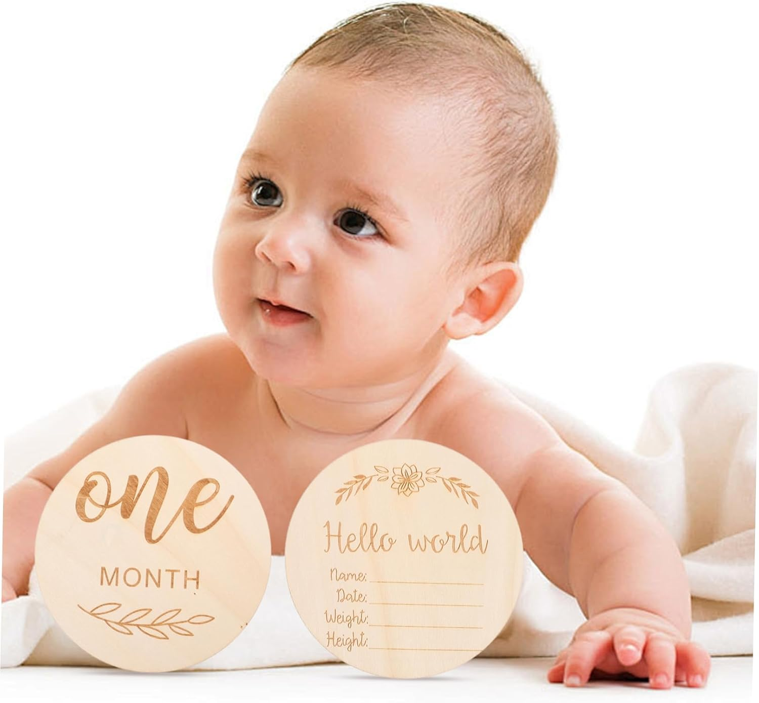 Didiseaon 12Pcs Milestone Signs Wooden Photo Props for Newborn Monthly Milestone Blocks Pregnancy Announcement Cards image number 6