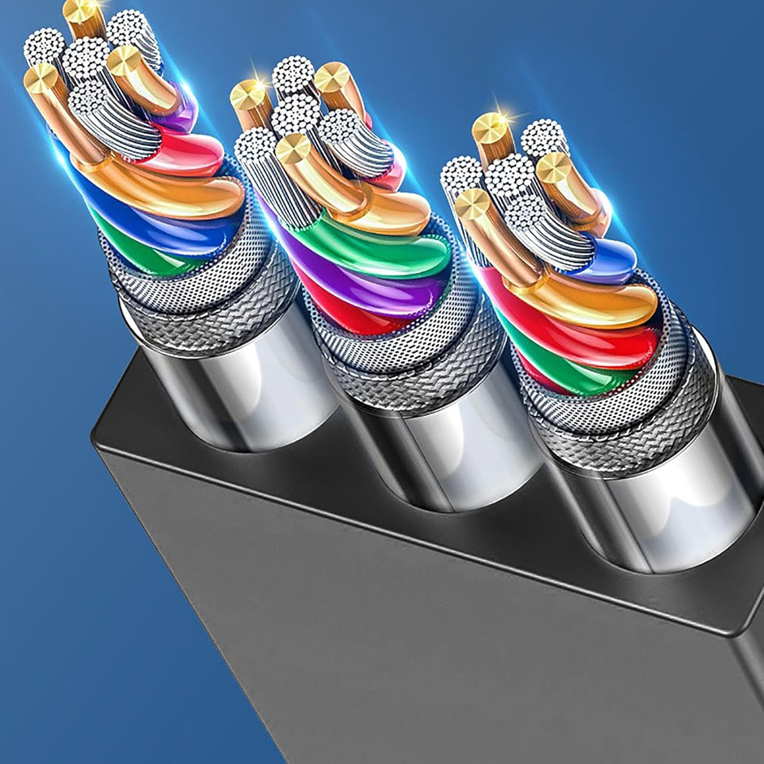 AMITOME 100W Retractable Multi 5 in 1 Fast Charging Cable,Usb A/USB C Cord with IP Port/Usb C/Micro USB Mfi Certified Charging Cord Compatible with Iphone 17 16 15 14 13 plus Pro Max Macbook-White - Black image number 2