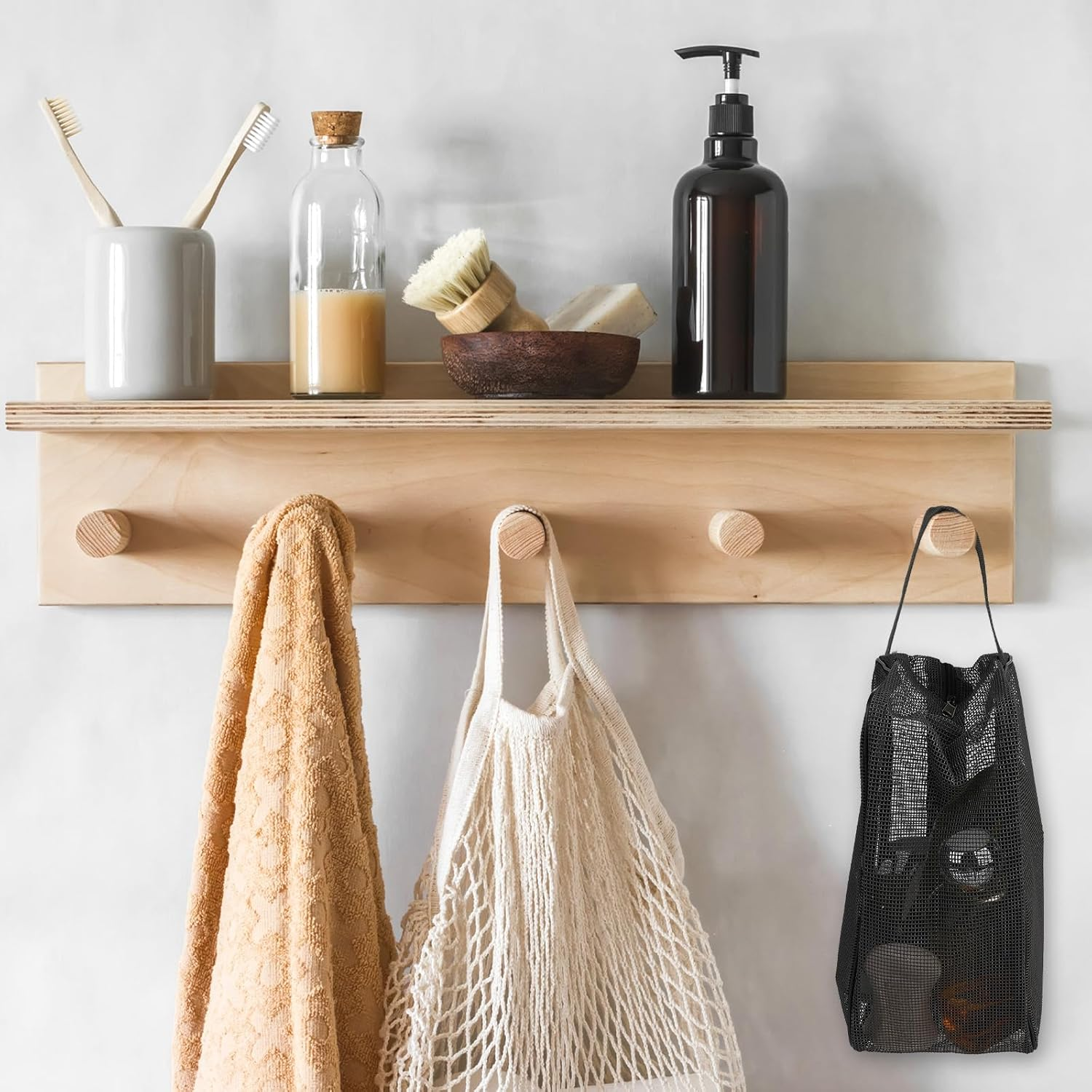 DDPOND Mesh Shower Bag, Mesh Toiletry Bags for Traveling, Gym Toiletry Bag for Men Women, Toiletry Organizer Tote for Gym Travel Camping College Dorm Room Bathroom(Black) image number 6