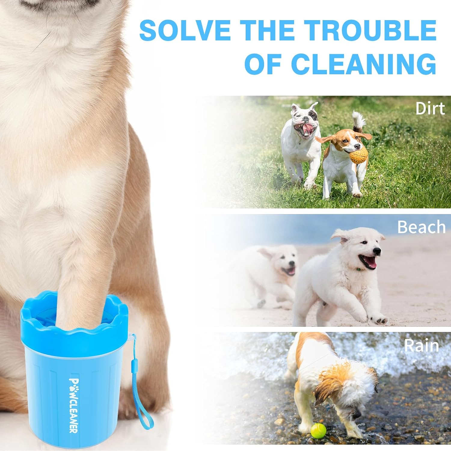 Dog Paw Cleaner, Washer, Muddy Pet Foot Cleaner for Small Medium Large Breed Dogs/Cats (S, Blue) image number 1