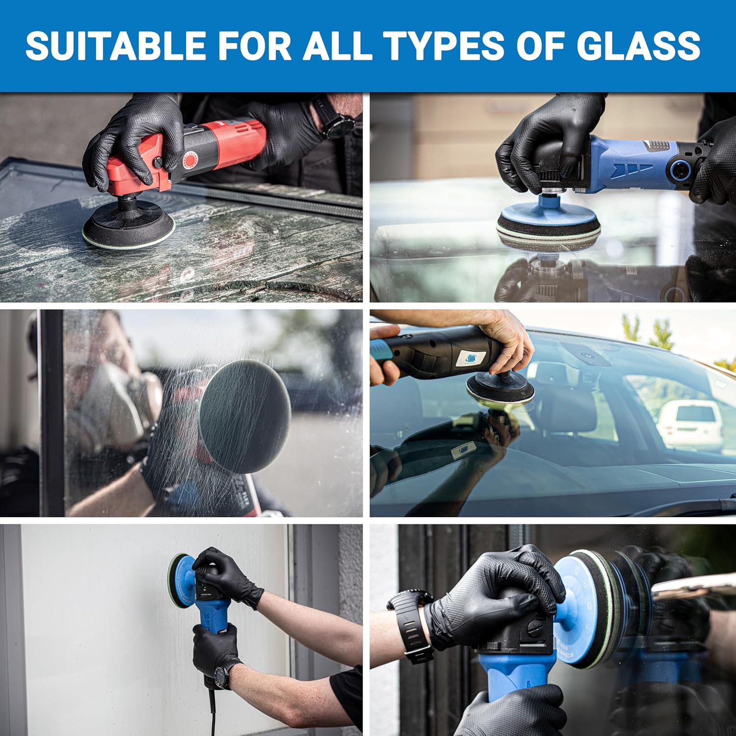 Glass Polish 125Mm (5&rdquo;) PRO Glass Scratch Removal Kit for Professional Glass Polishing, Removes Scratches, Graffiti, Water Damage, and Acid Etching, Restores Original Condition image number 3