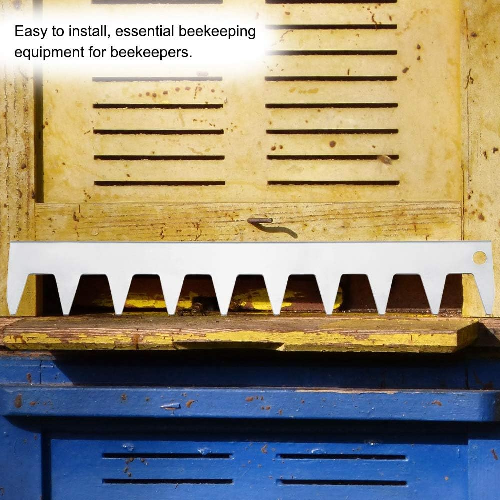 Beehive Frame Spacing Tool, 9 Frame Spacer for Bee Hive Stainless Steel Frame Strip for Beekeeper Beekeeping Supplies, Silver