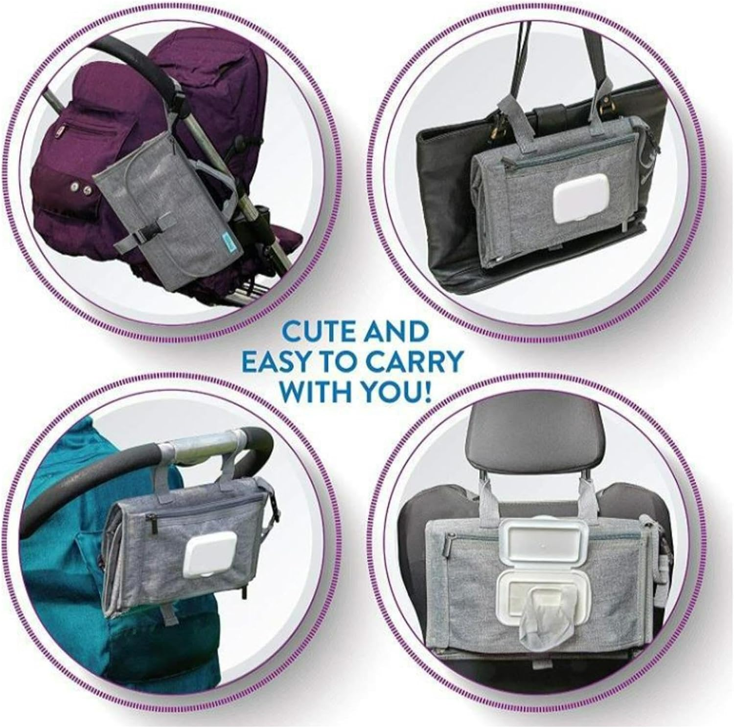 Travel Diaper Changing Mat | Oxford Cloth Diaper Changing Mat | Foldable Diapering Changing Mat | Portable Waterproof Diaper Pad | Multi-Functional Changing Station for Traveling image number 3