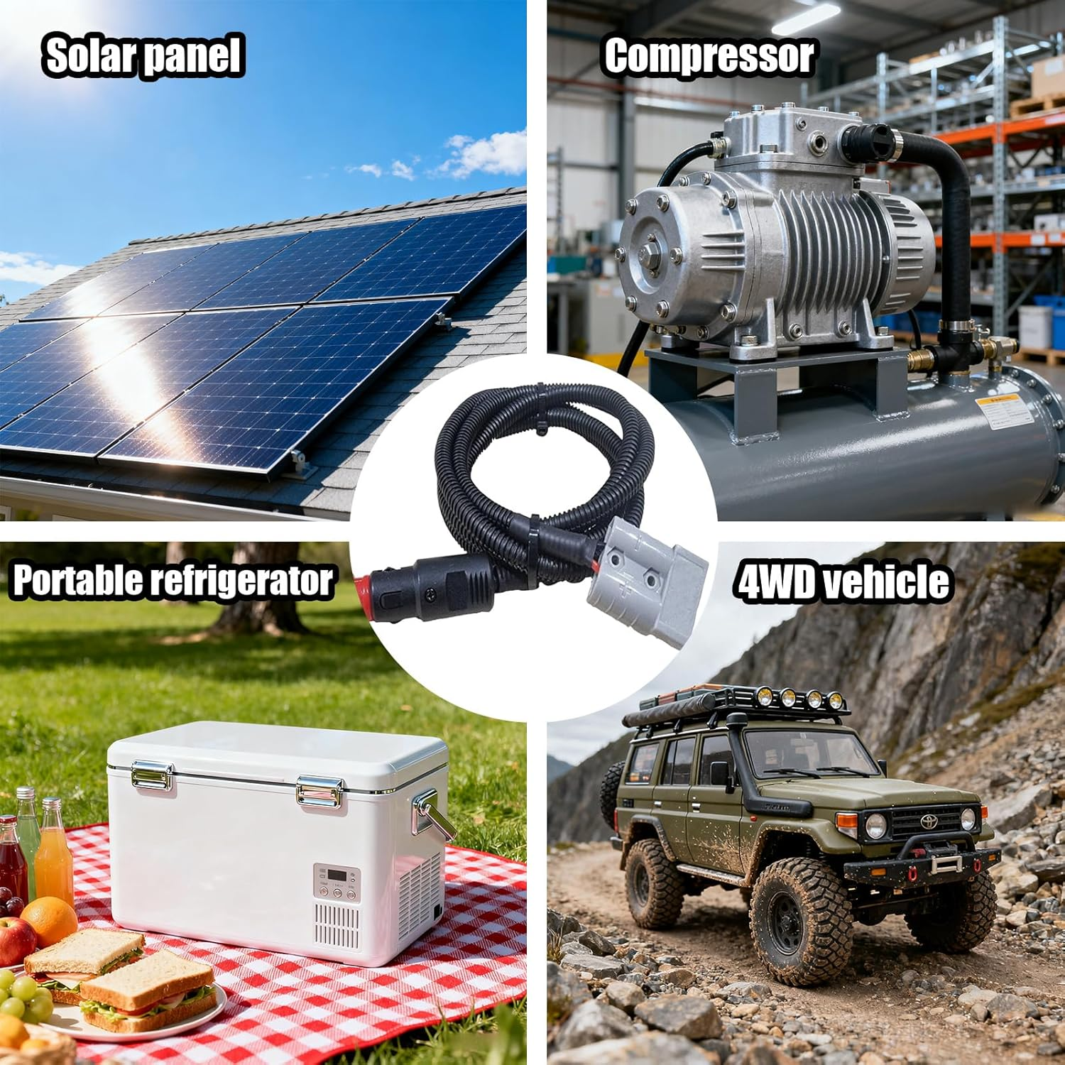 1Pcs Anderson Plug Cigarette Lighter Adapter, Style Connector EU Male Car，50A Anderson Plug Extension Cable, Suitable for Caravan Accessoriesoven and Refrigerator Systems（With Protective Cover & 2M） image number 5