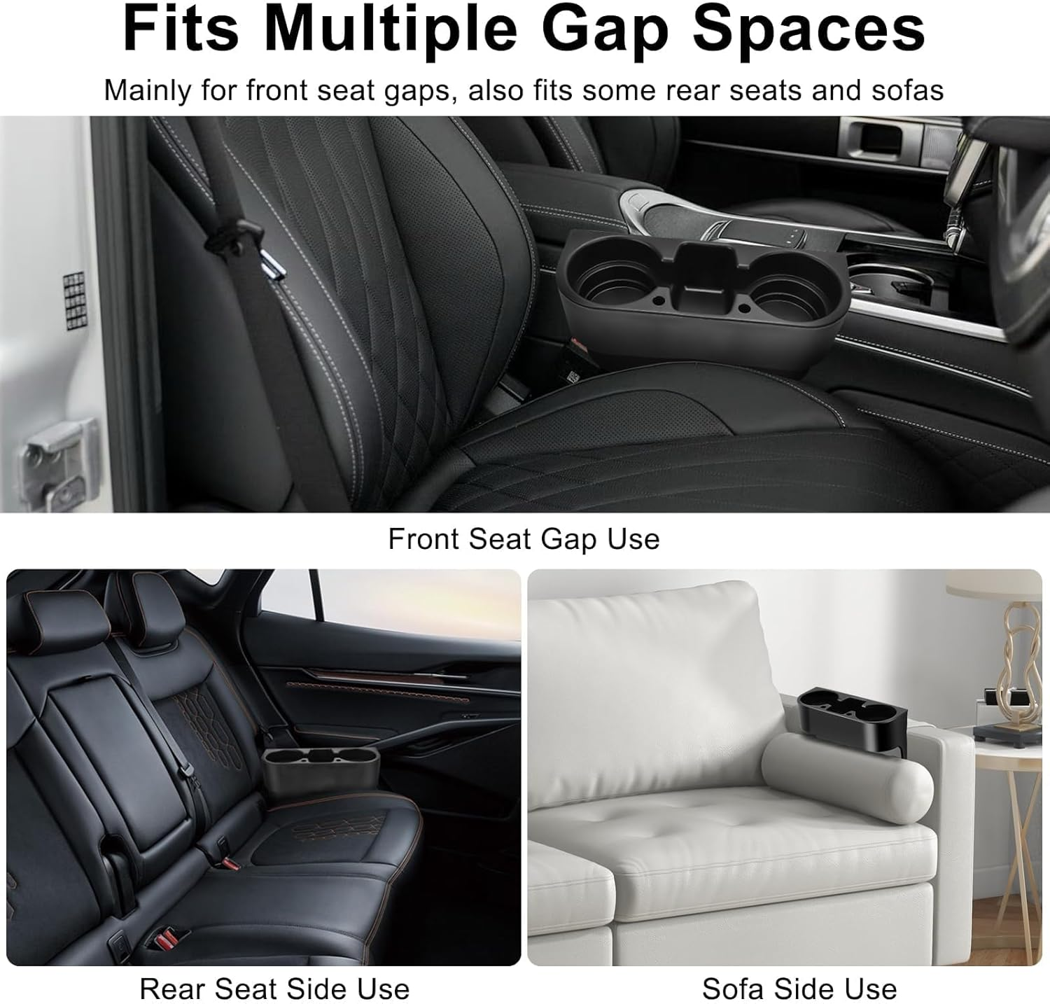 Eeekit Car Seat Seam Wedge Cup Holder, Cell Phone Holder, Food Drink Bottle Mount Stand, Storage Organizer Multifunction Glove Box Car Accessories image number 3