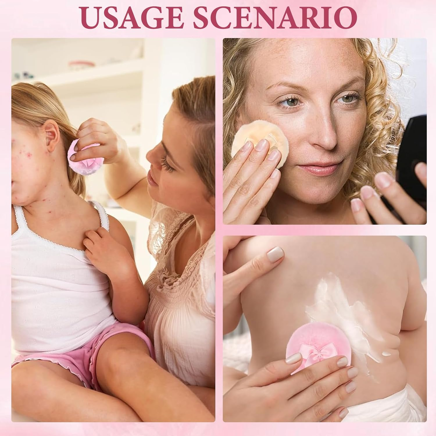 Large Body Powder Puff with Clear Crystal Case &ndash; Soft Washable & Reusable Velour Puff for Wet/Dry Makeup