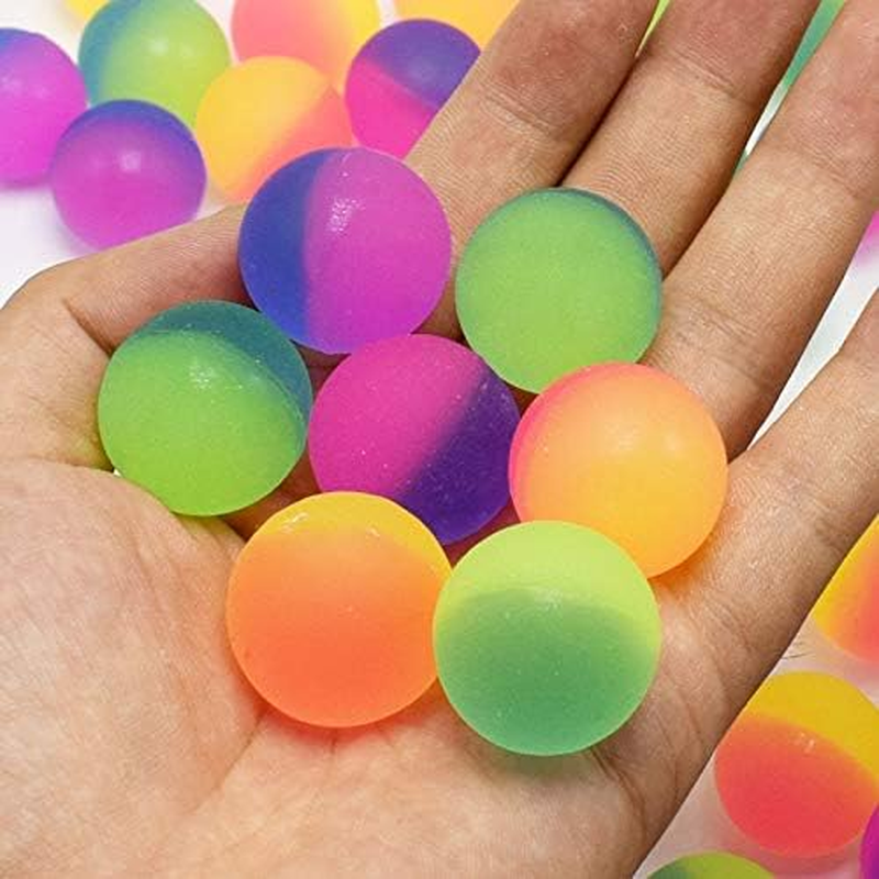 Bouncy Balls for Kids, Frosty Look and Extra-High Bounce Balls, Frozen Birthday Party Favors Goodie Bag Fillers Fun Assorted Colors, Set of 30 image number 1