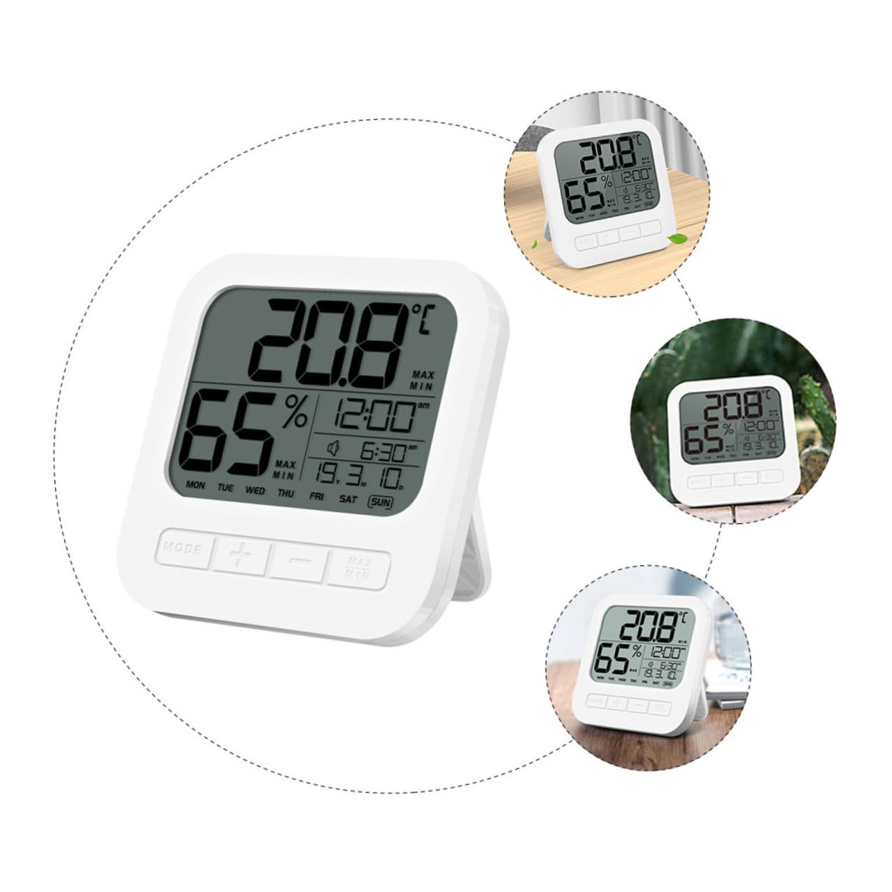 High Accuracy Indoor Thermometer Hygrometer with LCD Display Temperature Humidity Monitor for Nursery and Home Celsius Fahrenheit Alarm and Snooze Functions Wall-Mountable And image number 6