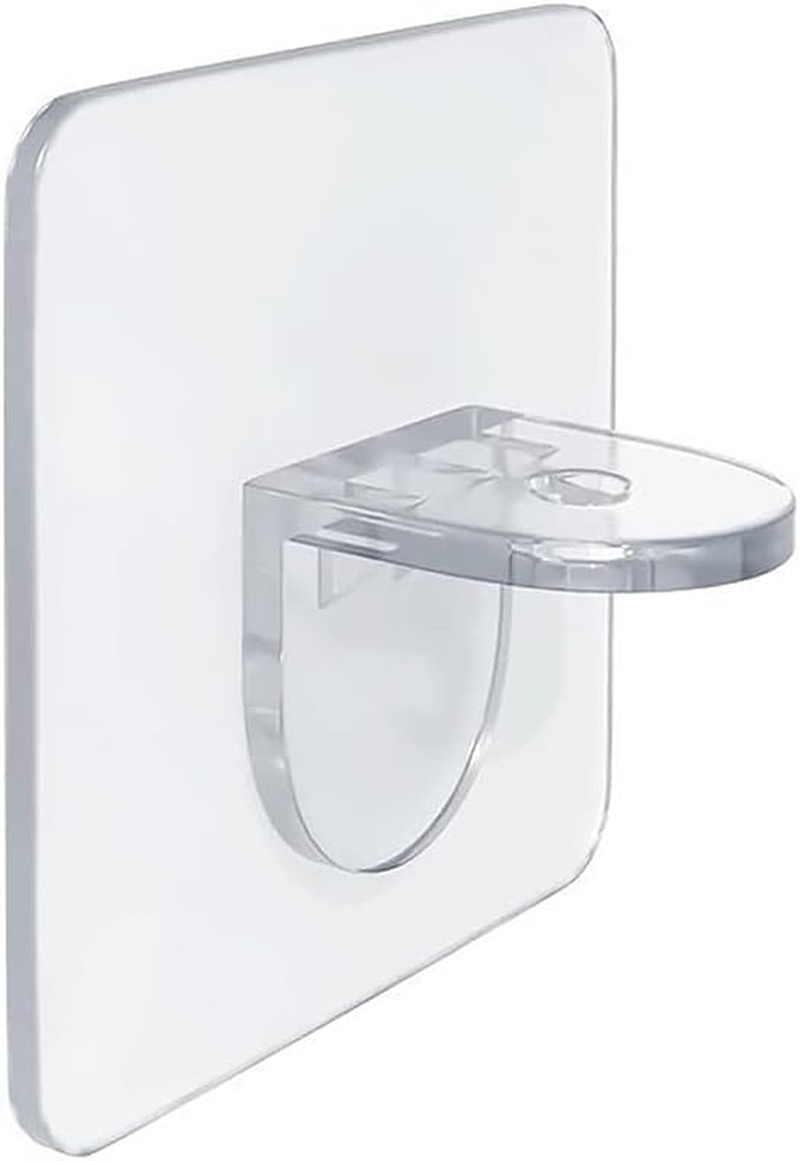 Tophomer 48PCS Adhesive Shelf Support Peg, L-Shaped Support, No Drill Wall Hangers, PP Plastic, Transparent, 6*6Cm, 5Kg Max Load image number 2