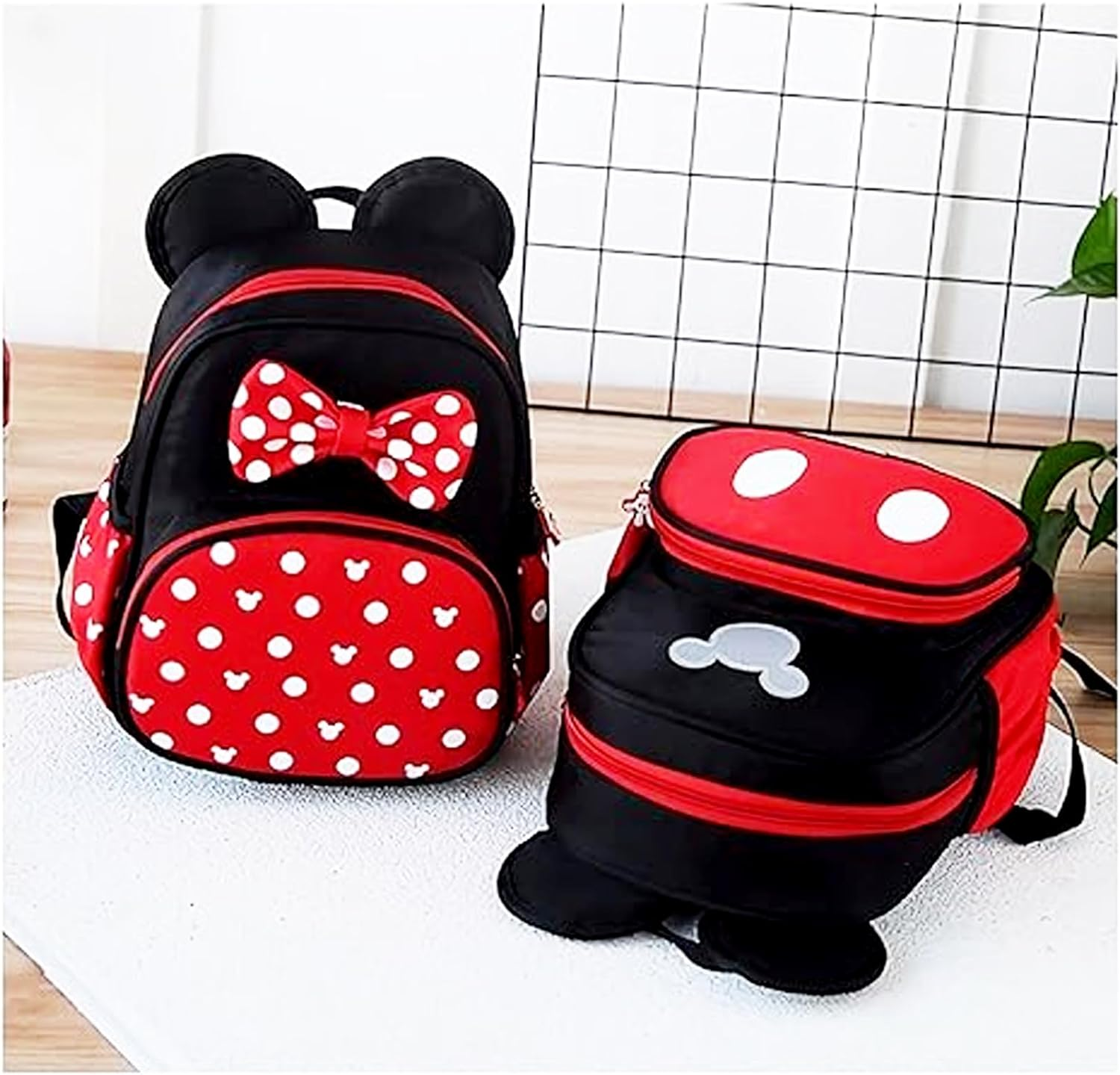 Cute Mini Backpacks, Red Cartoon Bag, Mouse Ears Bowknot Travel Daypack,Children'S School Bags - Girls image number 3