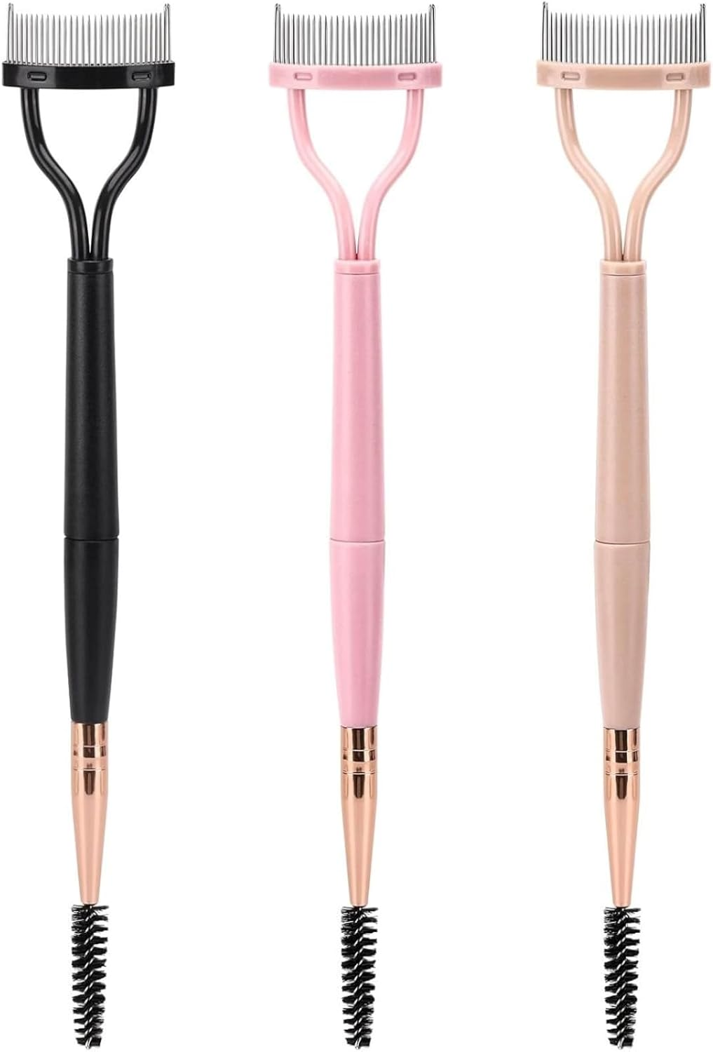 ITADAKU 3-Pack Foldable Eyebrow and Eyelash Shaper - Double Head Lash Separator, Mascara Comb, and Spoolie Brush for Perfect Lashes and Brows image number 2