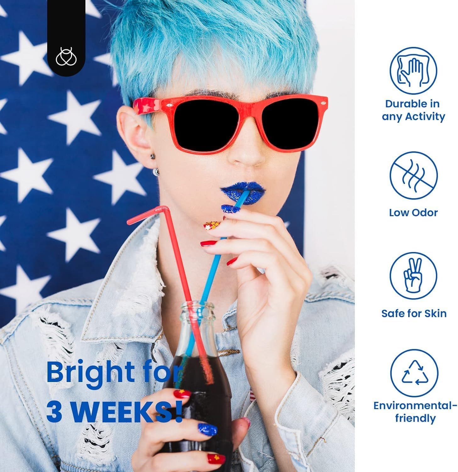 Beetles Gel Polish Gel Nail Polish Set - 6 Colors Red White Navy Blue Gel Polish Sliver Glitter Gel Polish Soak off Uv Nail Lamp Perfect for the July 4Th Manicure DIY Nail Art Design Women Girls image number 1