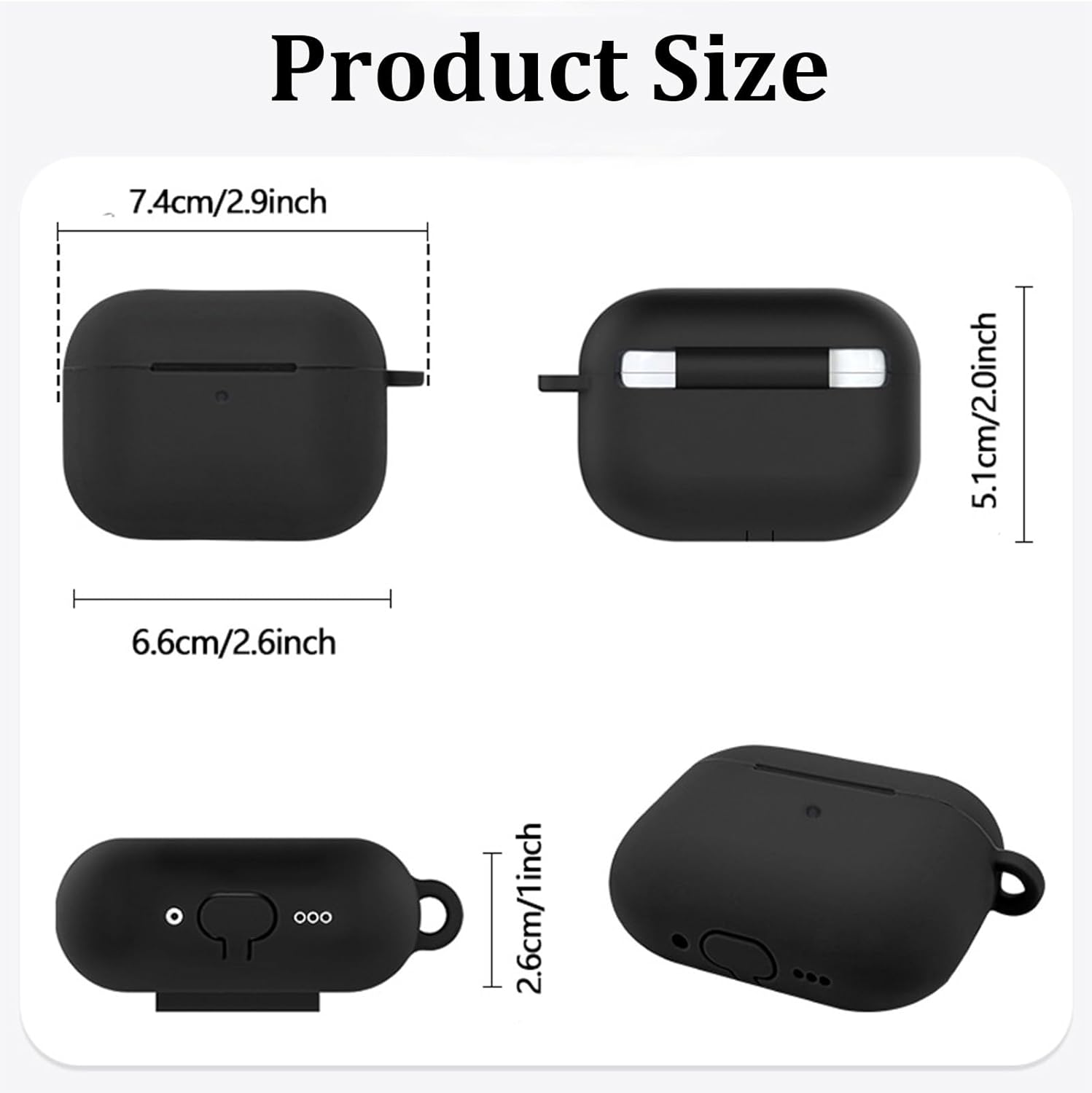 MOIHSING for Airpods Pro 3 Case, Soft Silicone Protective Skin Cover Compatible with Airpods Pro Case 3Rd Generation (2025), Compatible Magsafe, Full Drop Protection Cover with Lanyard, Purple - Black image number 7