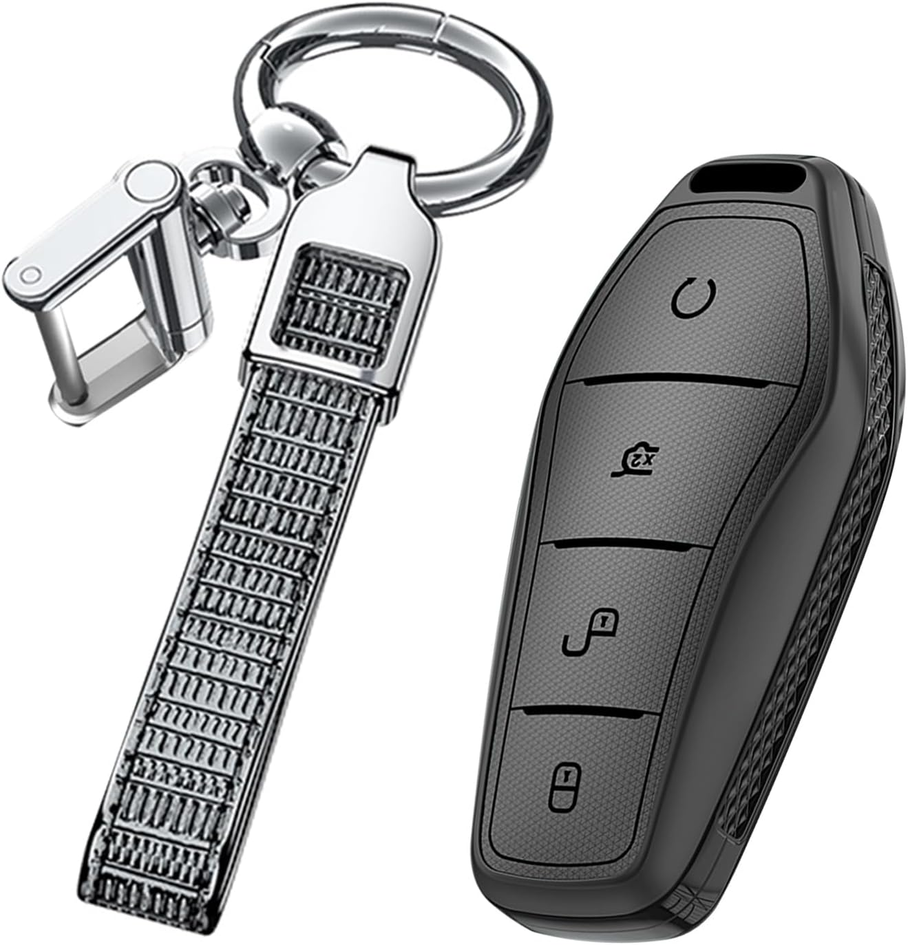 Smart Remote Car Key Case Fit for BYD Atto 3 Han Tang Dolphin Yuan Qin Seal Dolphin Song Pro-Dm-I Key Cover Keychain Protective Key Shell Plating Key Fob Holder Keyring 4 Buttons a Pink