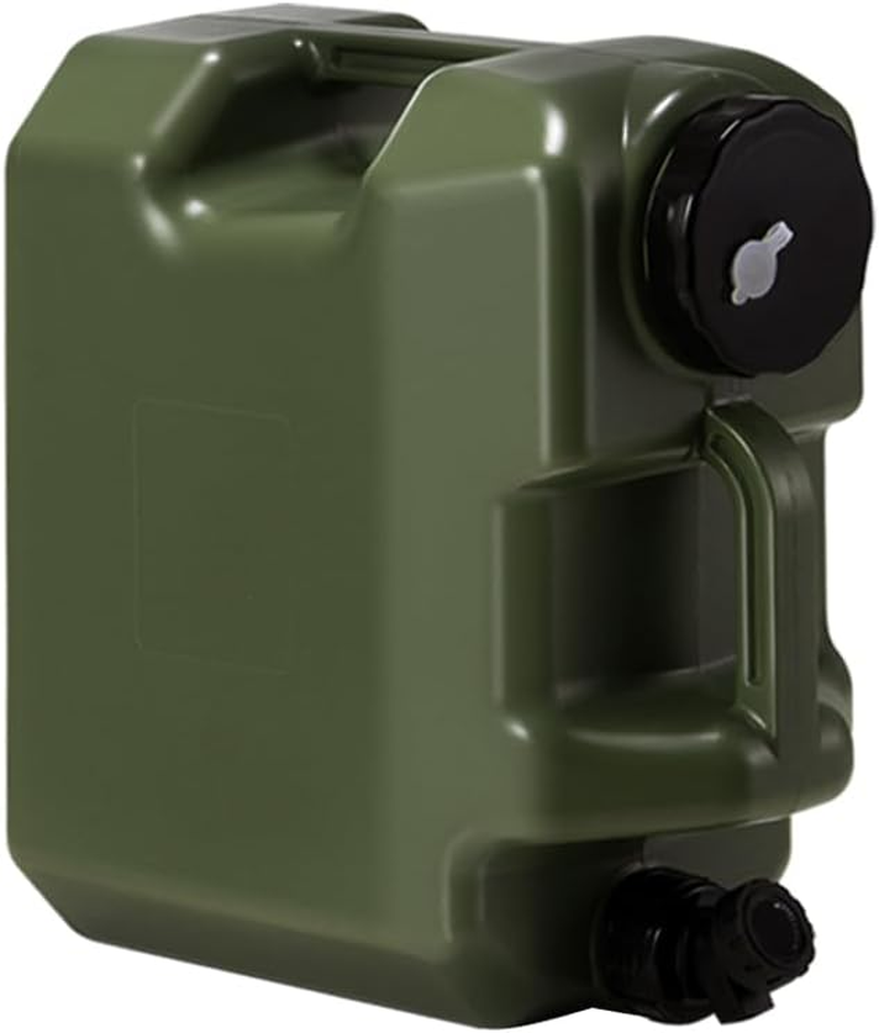 ZUNI 12L/18L/25L Water Container Jerry Can - Camping Storage Tank with Spigot, Food Grade HDPE, Adjustable Water Flow, Ergonomic Handle Outdoor Water Jug, Green