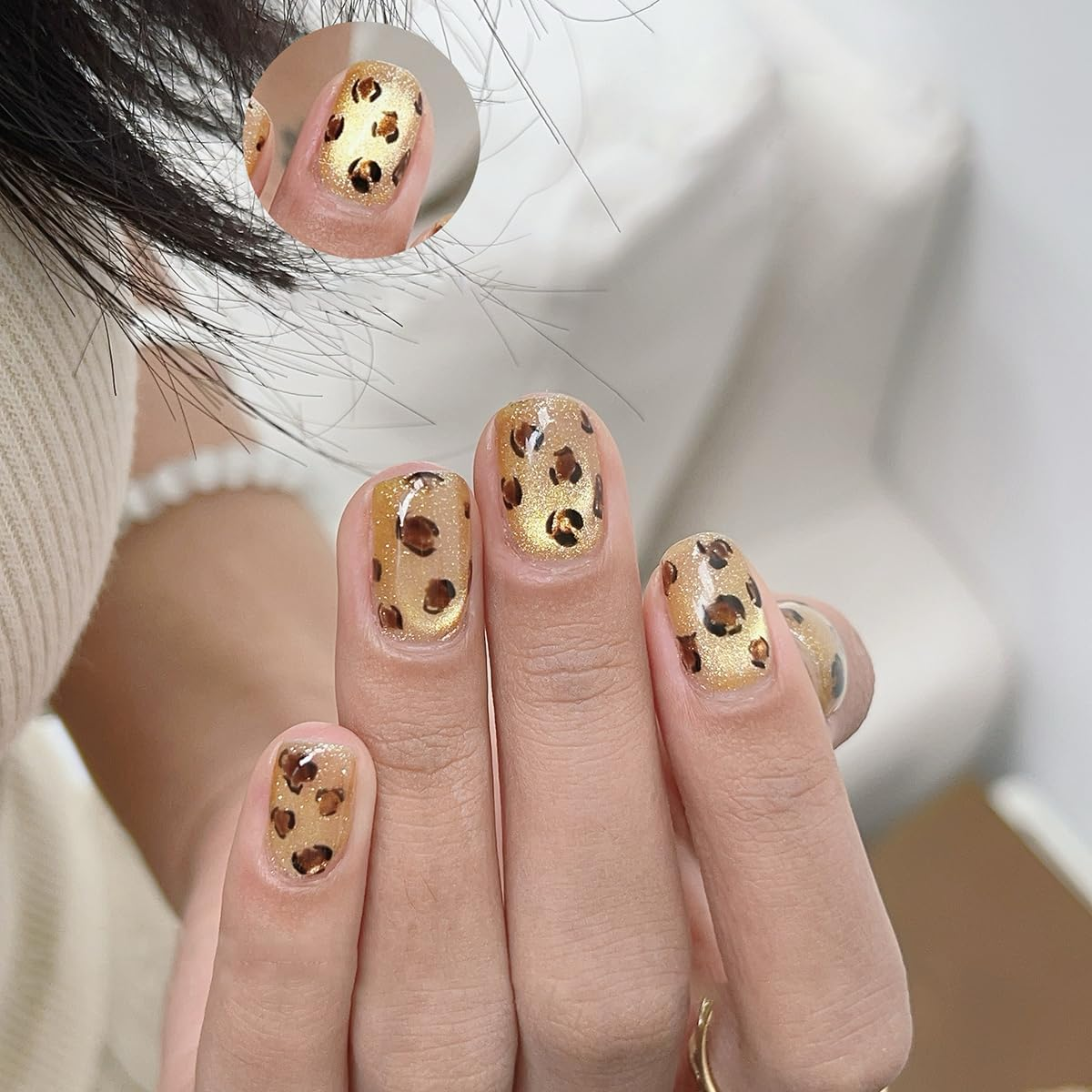 ADHERE Galaxy Cat Eye Series - 12Ml Cat Eye Gel Nail Polish 1Pc Holographic Magnetic Gel Polish, Soak Off, for Manicure Salon DIY at Home (Gold Calendula) - Greenery image number 2