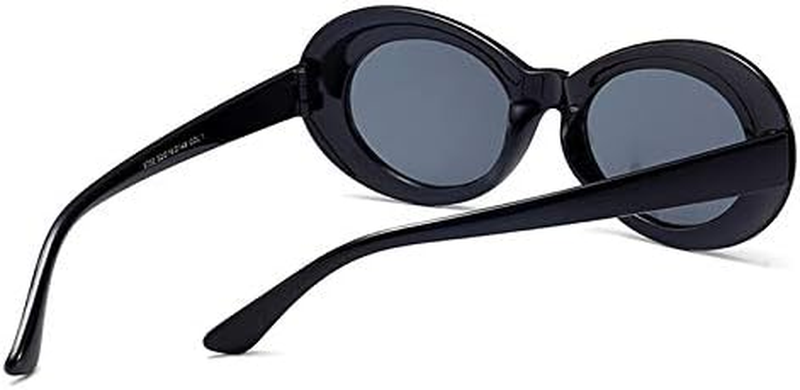 Armear Clout Goggles Oval Mod Retro Vintage Sunglasses round Lens,Black, Black image number 4