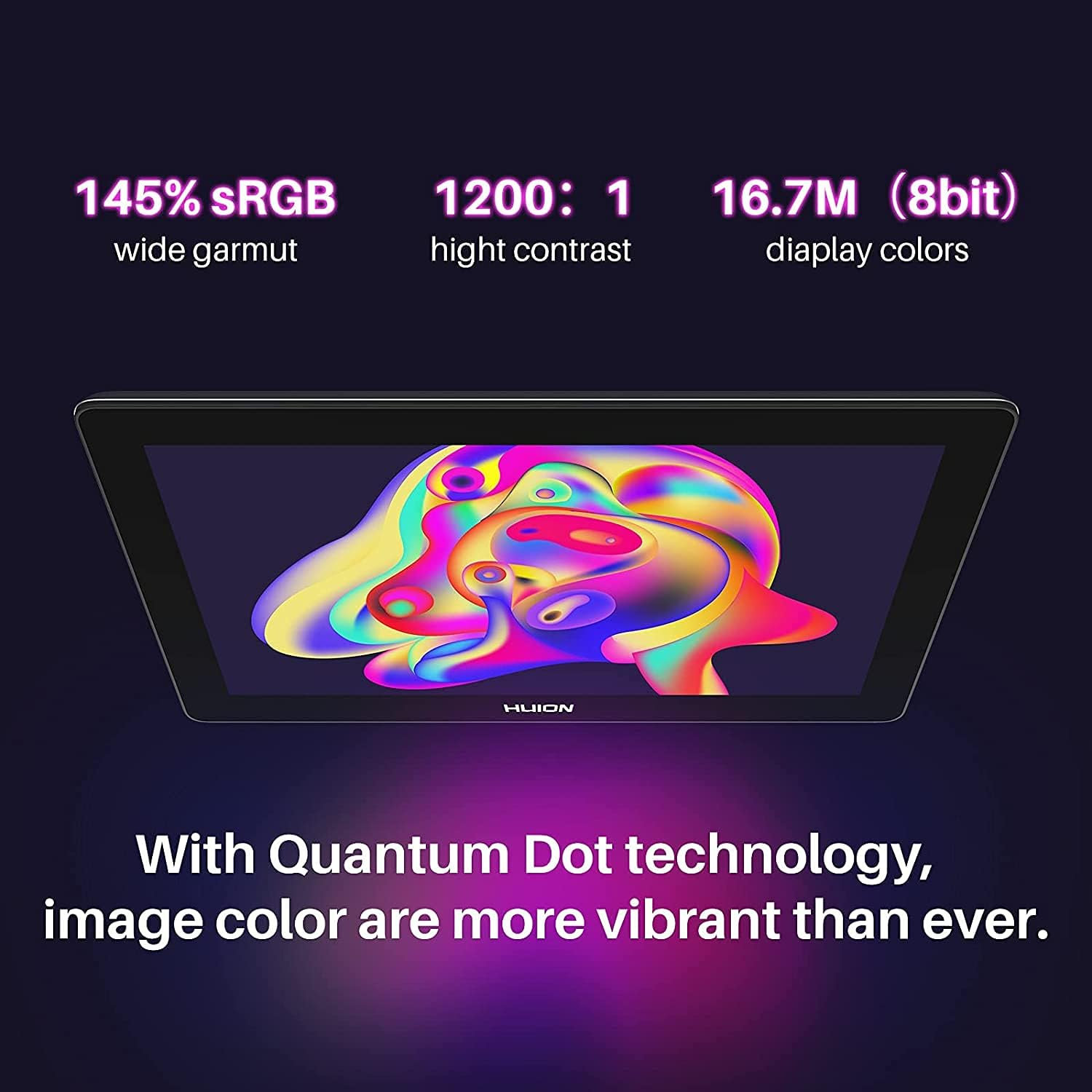 HUION Kamvas Pro 16 plus 4K UHD Graphics Drawing Tablet with Screen Full Laminated 145% Srgb Pen Display with Battery-Free Stylus, 15.6-Inch Drawing Monitor Work with Linux, Windows PC, Mac, Android image number 5