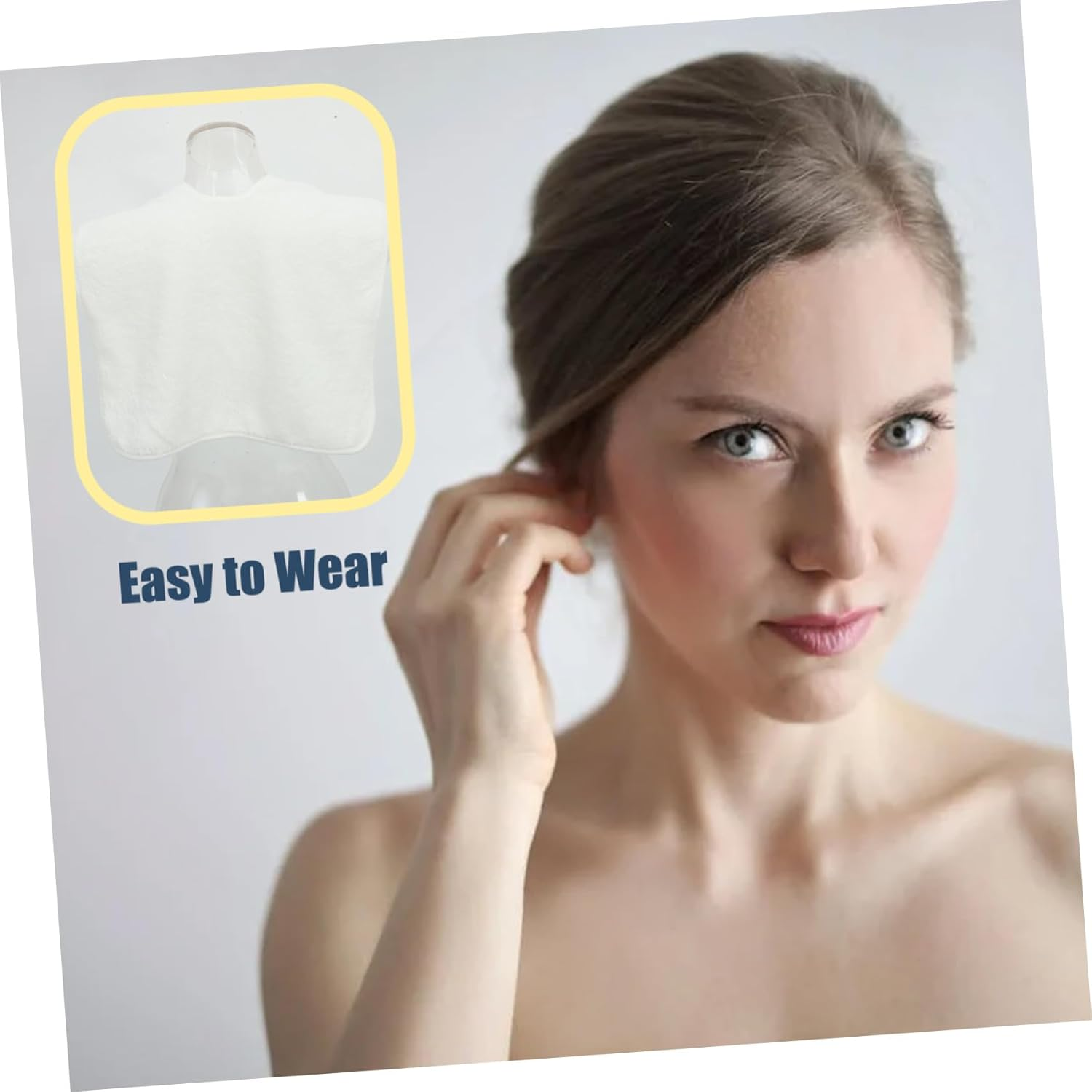 NIYANGLE 4Pcs Coral Fleece Facial Towels with Unique Split Design for Estheticians Salon and Barber Tools Soft Breathable Multipurpose U-Shaped Towels for Skincare and Massage White - White image number 1