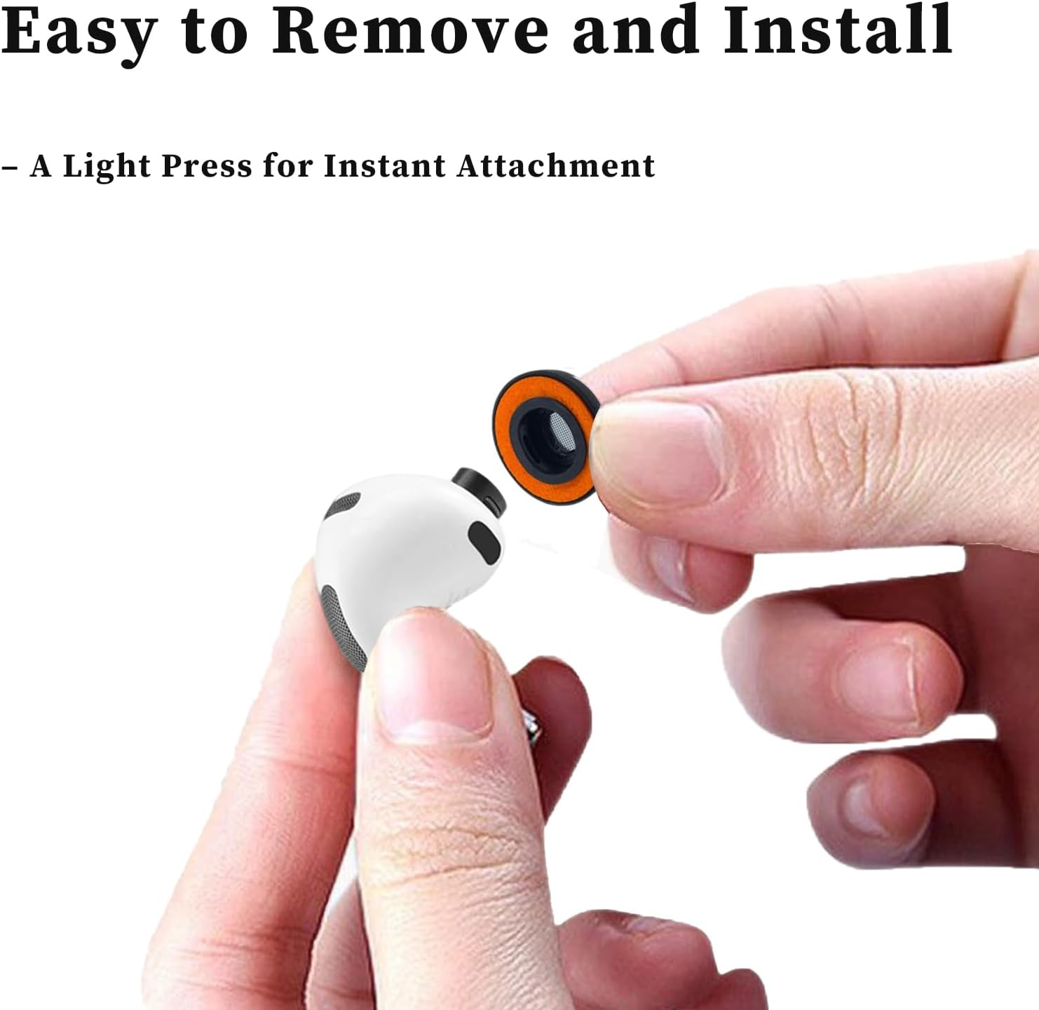 3 Pairs Memory Foam Eartips for Airpods Pro 3 (3Rd Generation 2025) Silicone Outer Cover, Pro3 Replacement Earbud Ear Tips with Storage Box,Silicone Memory Foam Ear Tips for Airpods Pro3 -Black/Orange image number 3