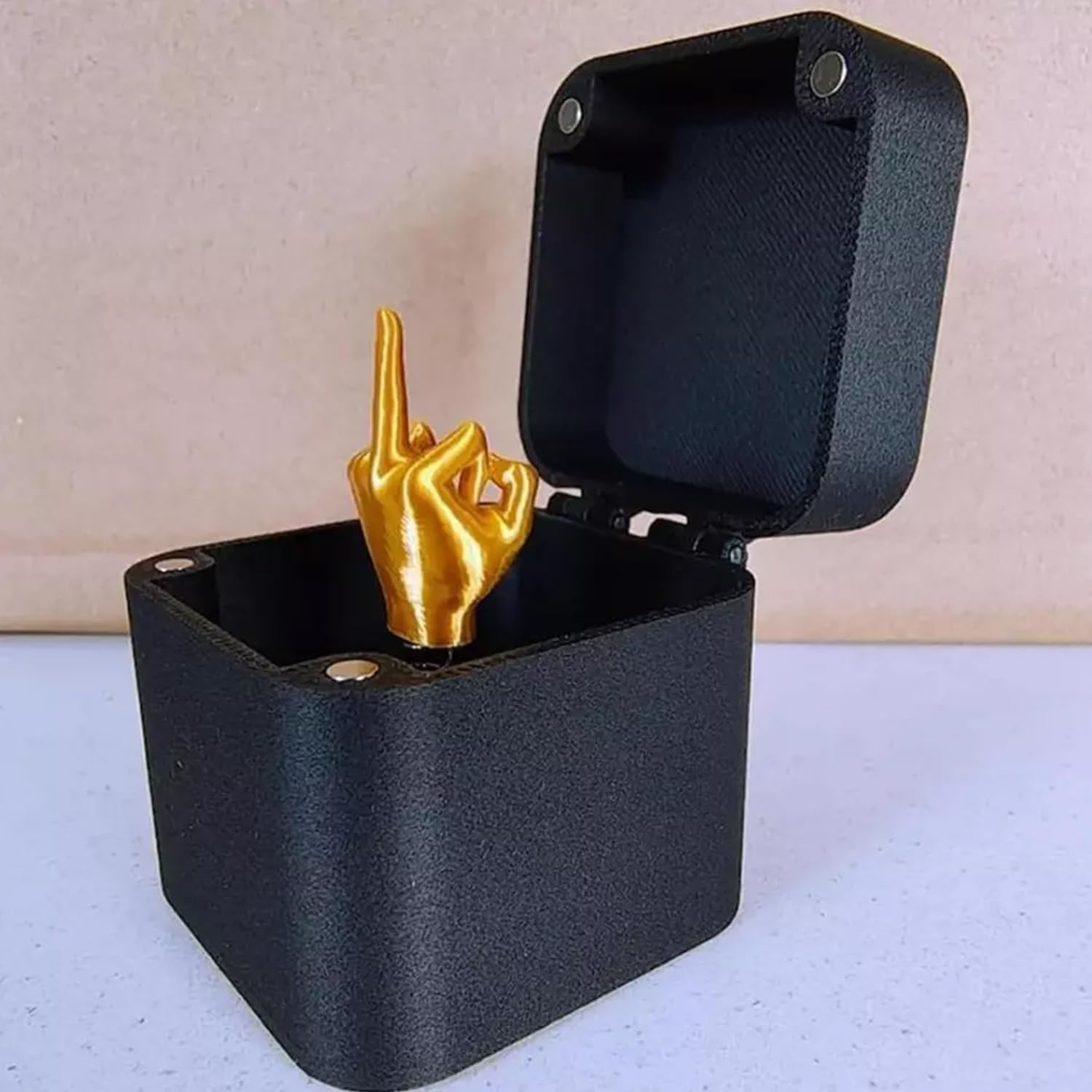 Middle Finger in a Box, Middle Finger Surprise Gift Box, Surprise Prank up Middle Finger with Box for Adults, Christmas Funny Prank Middle Finger Hand Statue for Desk Decor image number 2