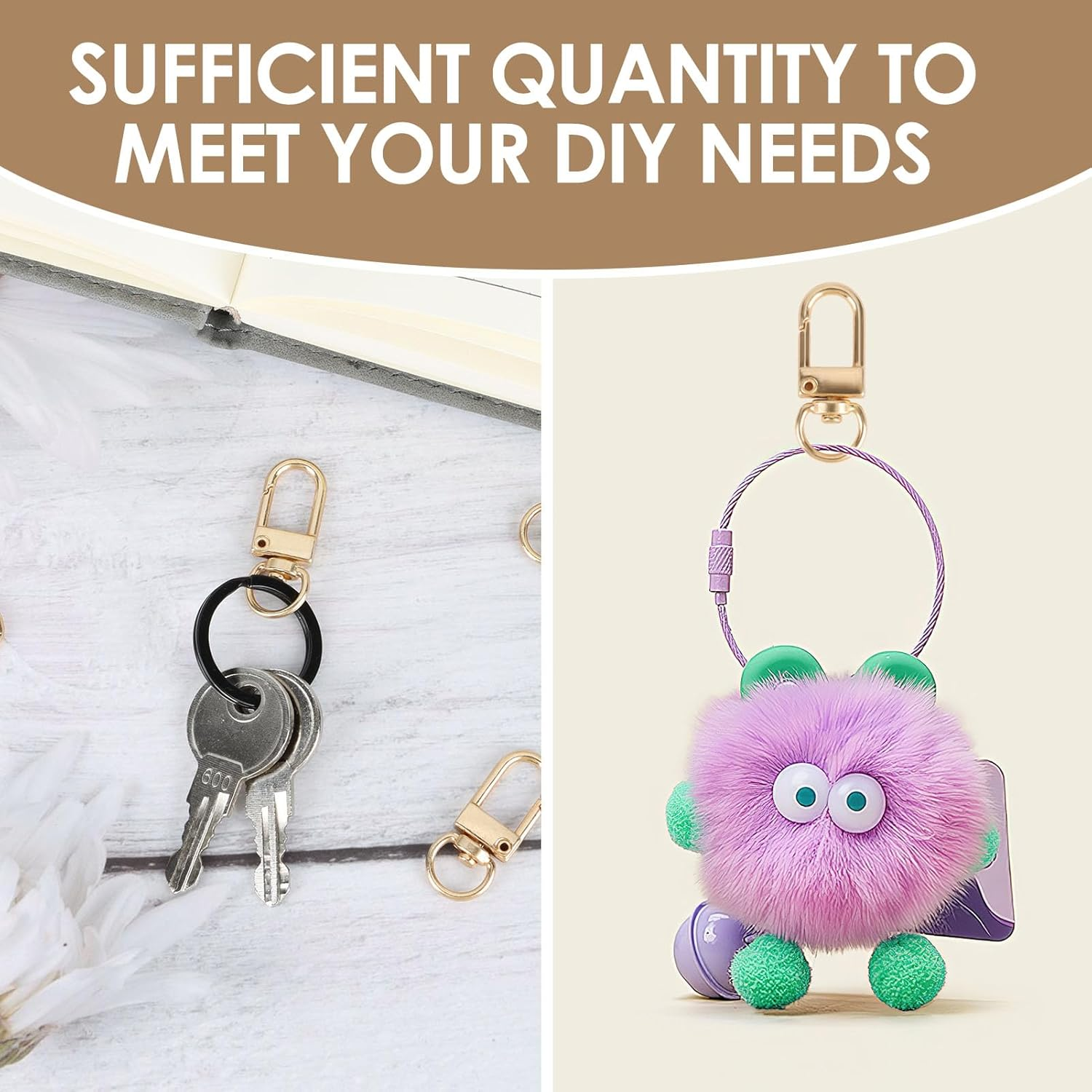 Hand Strap Mobile Phone, 20 Pieces Zinc Alloy U-Shaped Key Rings with Carabiner Hook, Mobile Phone Loop for Mobile Phone Keys, Pockets, Mobile Phone Chain, Short for Women, image number 6