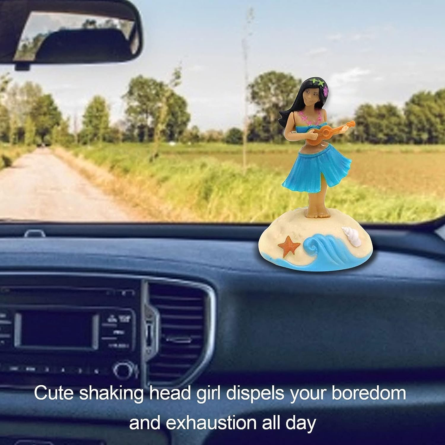 Solar Powered Dancing Figures Decoration - Solar Shaking Head Ornaments Hula Girl - Solar Powered Car Dashboard Interior Decoration Desktop Ornaments Dancing Toy Shaking Head Figure Toy Car Interior H image number 4