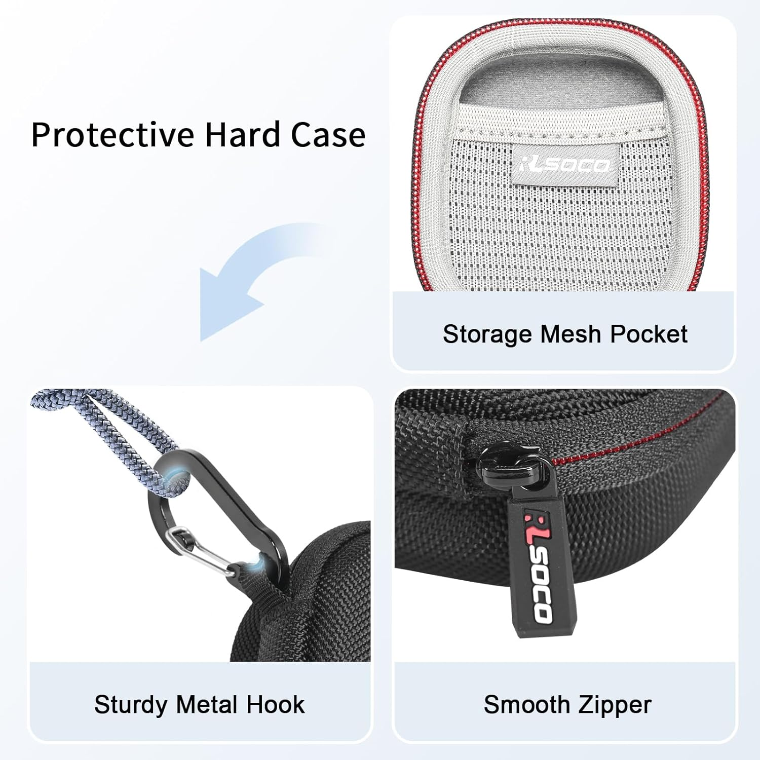 RLSOCO Case for Bose Quietcomfort Ultra 2/Ultra/Earbuds II Wireless Noise Cancelling In-Ear Earbuds, Protective Case Cover, Dust- and Water-Resistant - Black (Case Only)