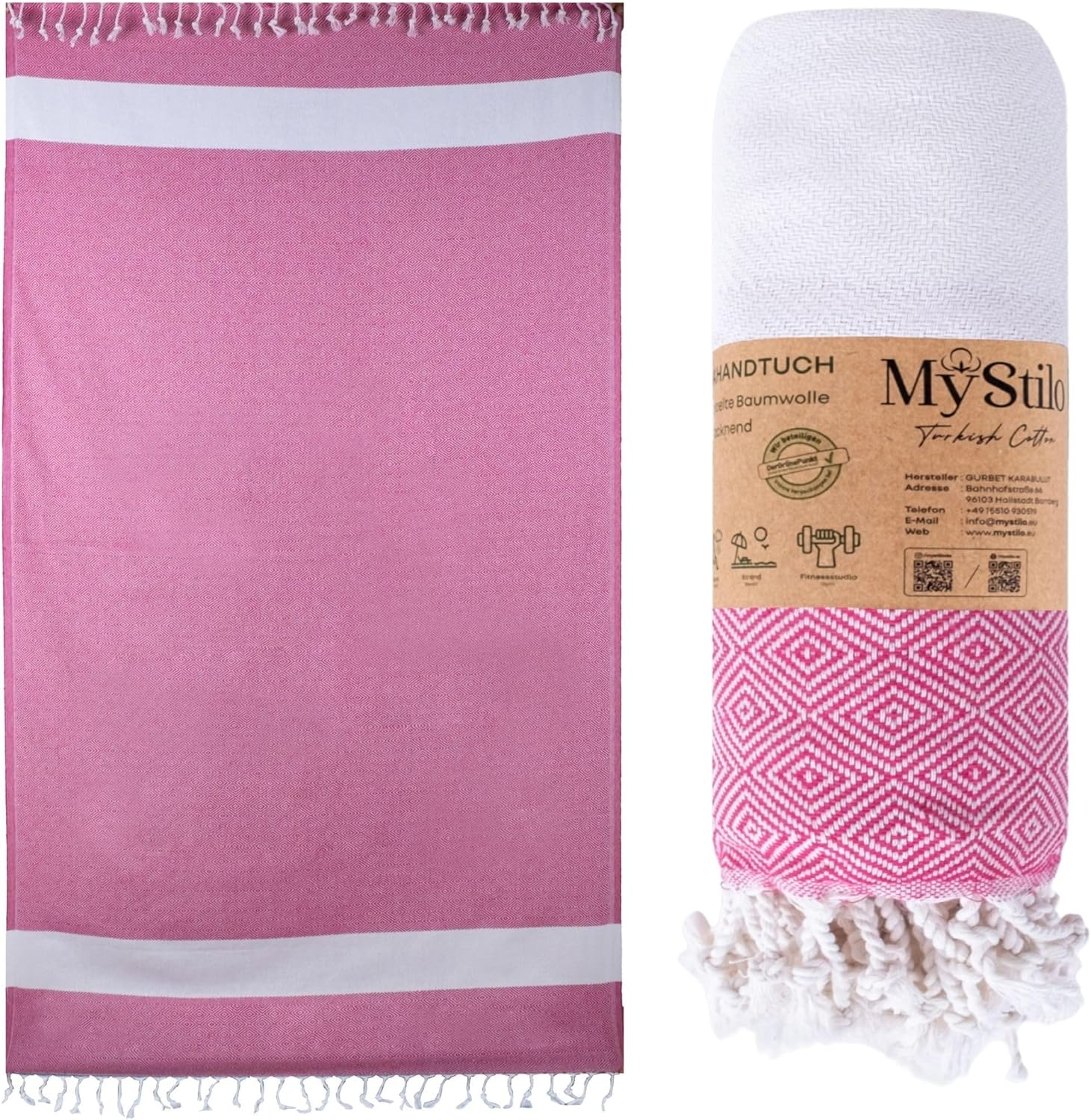 Mystilo Beach Towel Sauna Towel XXL - Thick, Soft Bath Towel 100 X 200 Cm, Quick-Drying - Premium Hammam Towel with Diamond Pattern for Men, Women (Royal Blue)