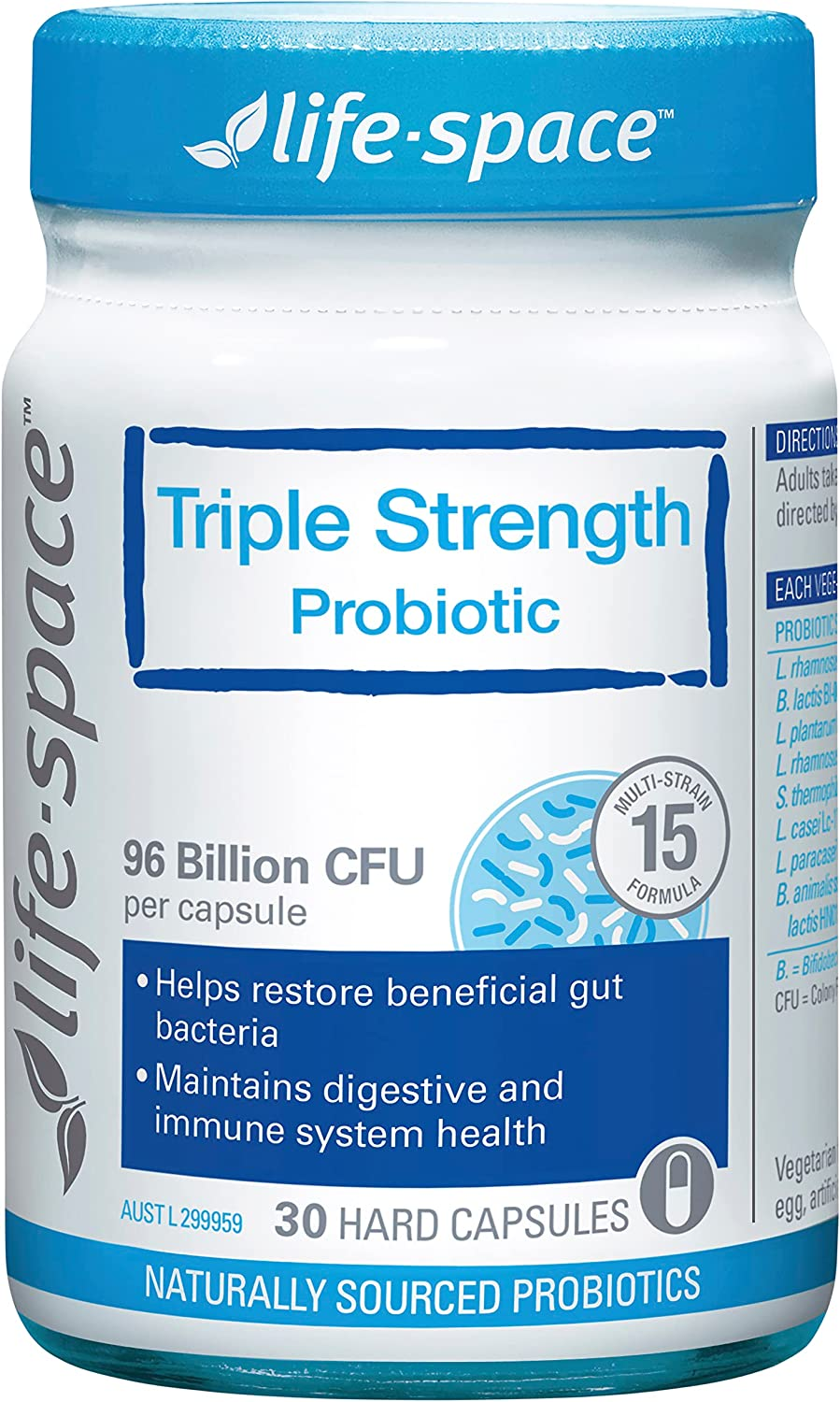 Life-Space Triple-Strength Probiotic Capsules - 96 Billion CFU - 15 Strains, 30 Count image number 2