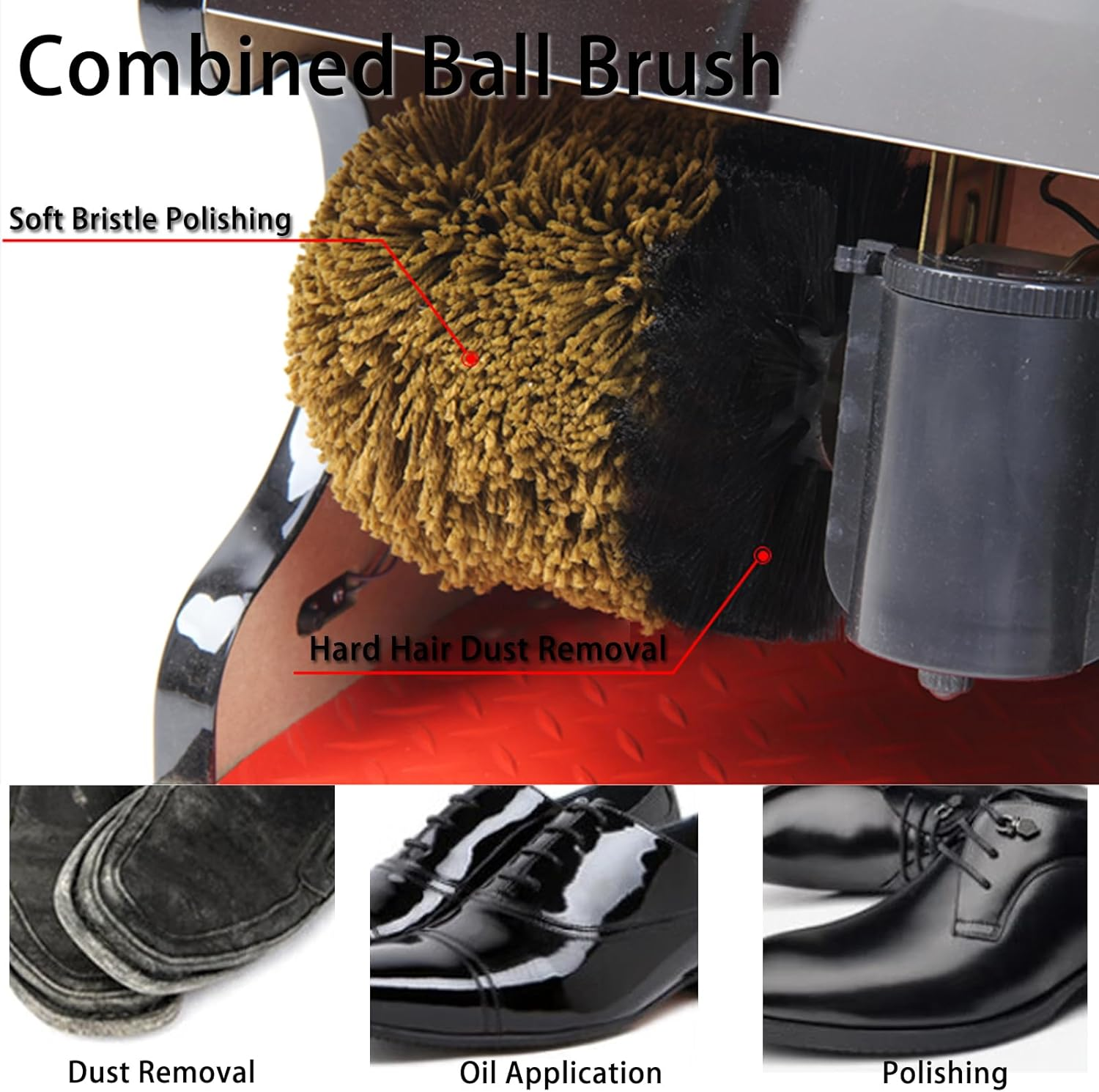 Electric Shoe Cleaner Fully Automatic, Electric Shoe Buffer Dust Removal Polishing Electric Leather Shoe Shine Machine for Home Hotel Lobby Office image number 4