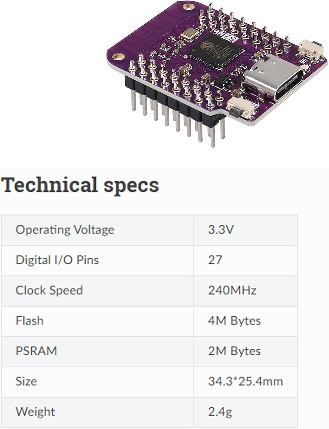 DIANN 2Pcs ESP32 S2 Mini V1.0.0 Wifi IOT Board Based ESP32-S2FN4R2 ESP32-S2 4MB Flash 2MB PSRAM Micropython Type-C image number 5