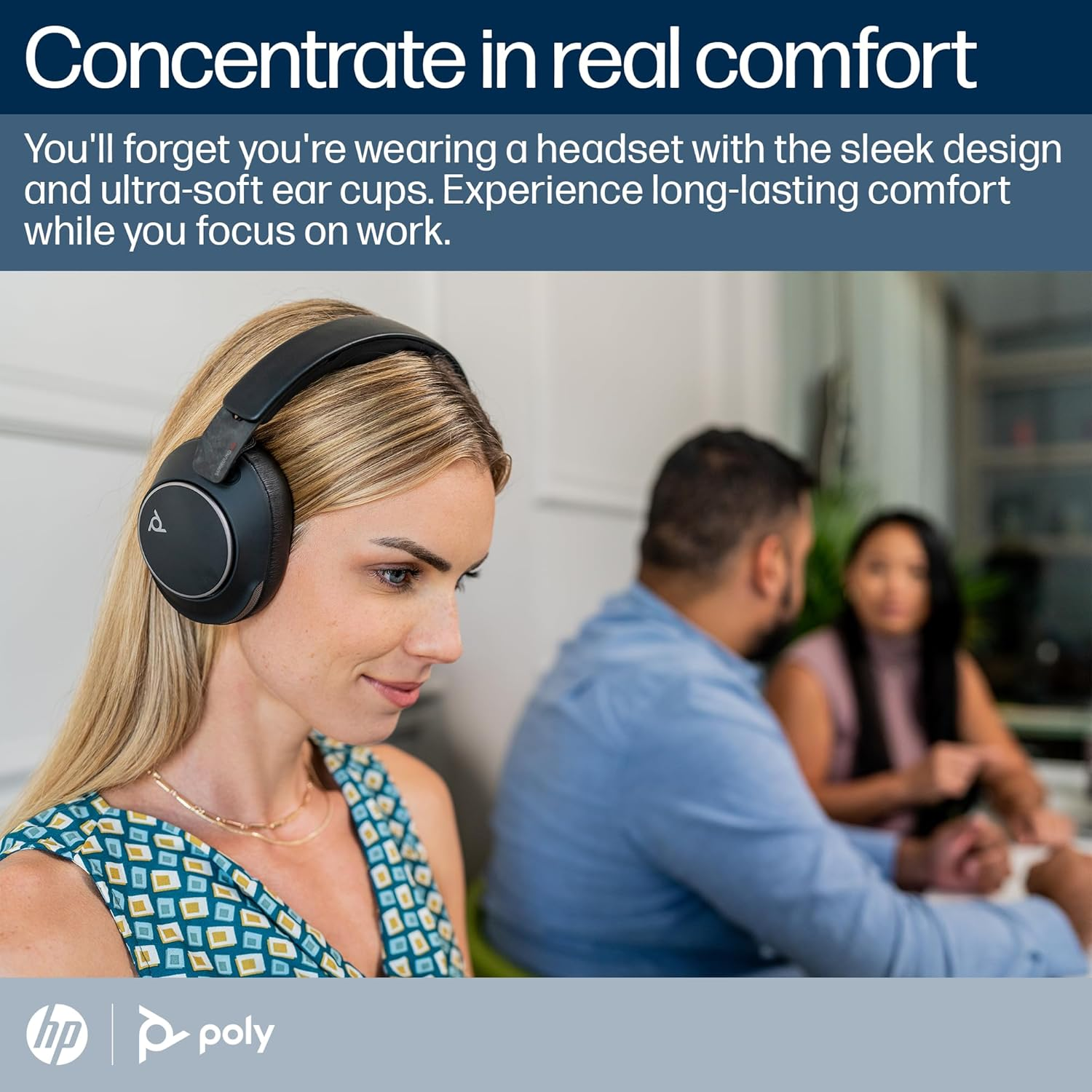 Poly Voyager Surround 80 UC Bluetooth Headset (Plantronics) Noise Cancelling Microphones for Clear Conversations - Adaptive ANC - Works with Iphone, Android, Pc/Mac, Zoom, Microsoft Teams (Certified) image number 3