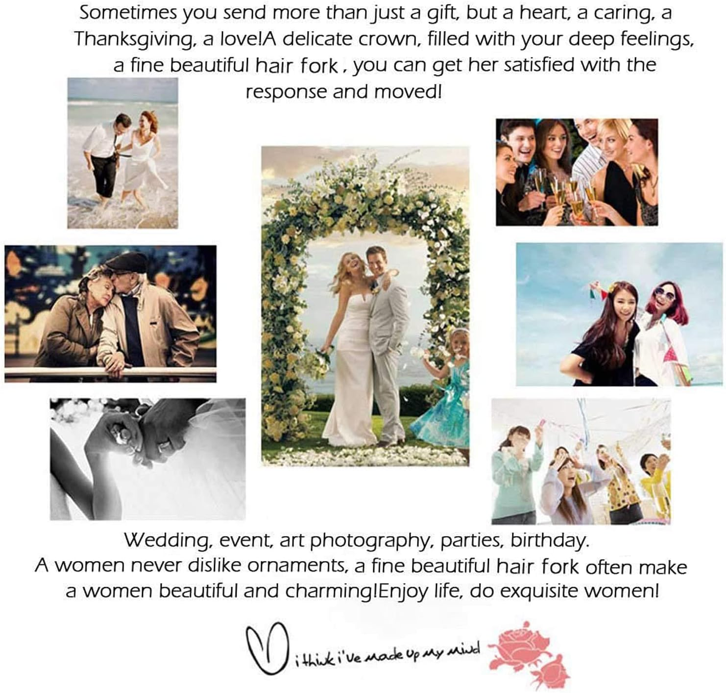 3 Piece Hair Fork Clip Vintage Hair Side Combs U Shape Teeth Alloy Paint Hair Pin Hair Clip Stick Women Hair Styling Tool Accessories, Black image number 3