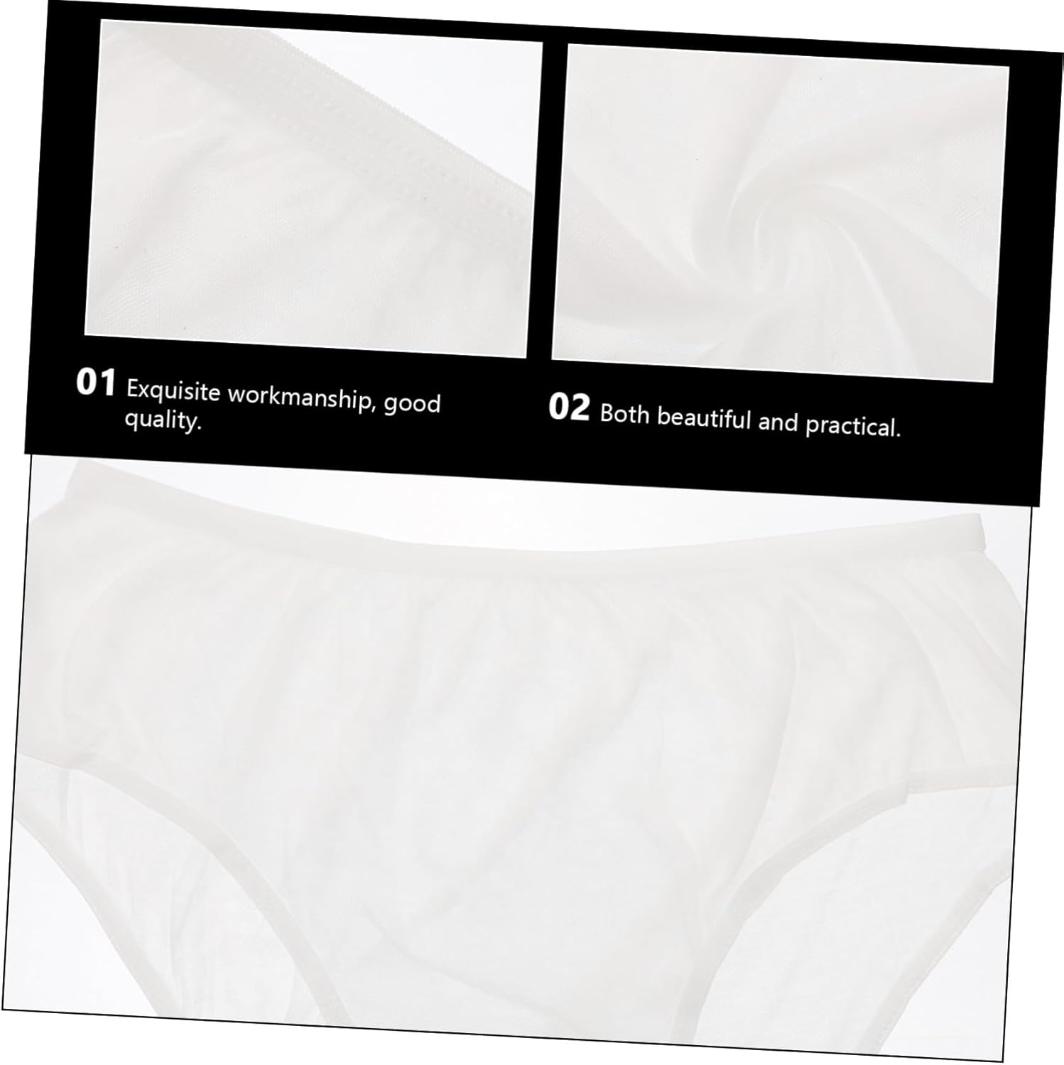 Hohopeti 4Pcs Disposable Breathable Maternity Panties for Women Postpartum Care XXL Soft Elastic Waist Skin-Friendly Travel Underwear for Pregnancy White image number 4