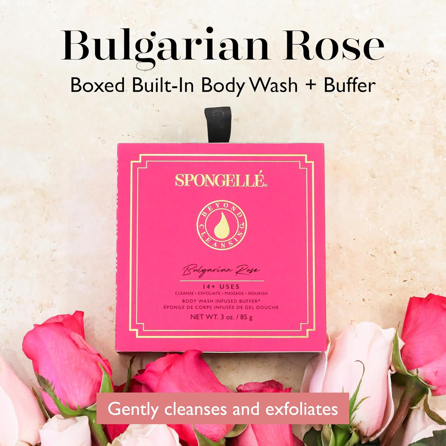 Spongell&eacute; Boxed Flower Shower Gel Infused Body Buffer, Bulgarian Rose image number 6
