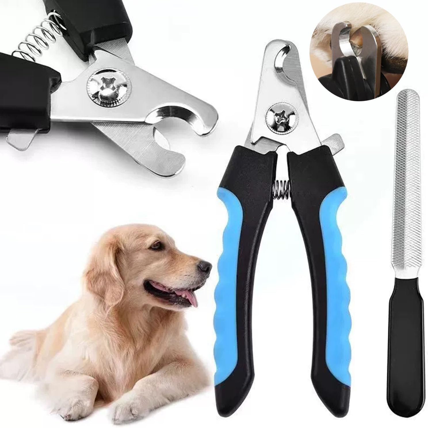 Paifeancodill Dog Nail Clippers, 2 Pack Pet Nail Trimmer Clipper Set with 2 Nail Files,Professional Pet Nail Clipper & Trimmers with Safety Guard to Avoid over Cutting,Grooming Razor with Nail File image number 3