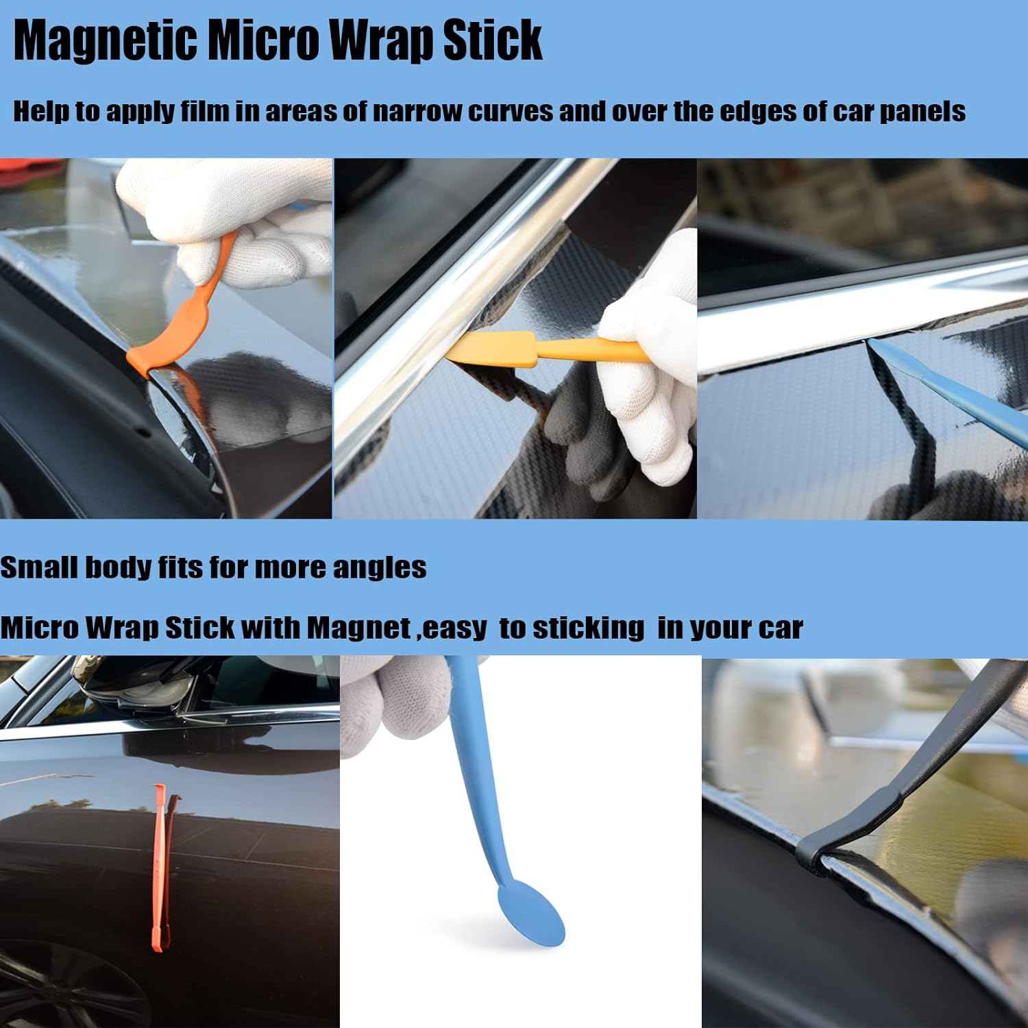 Gomake Vinyl Wrap Tool Kit Car Wrap Kit Window Tint Tools for Car Wrapping Installation, Include Heat Gun, Vinyl Squeegee,Micro Wrap Stick Squeegee, Film Cutter, Magnet Holder, Plastic Scraper image number 2