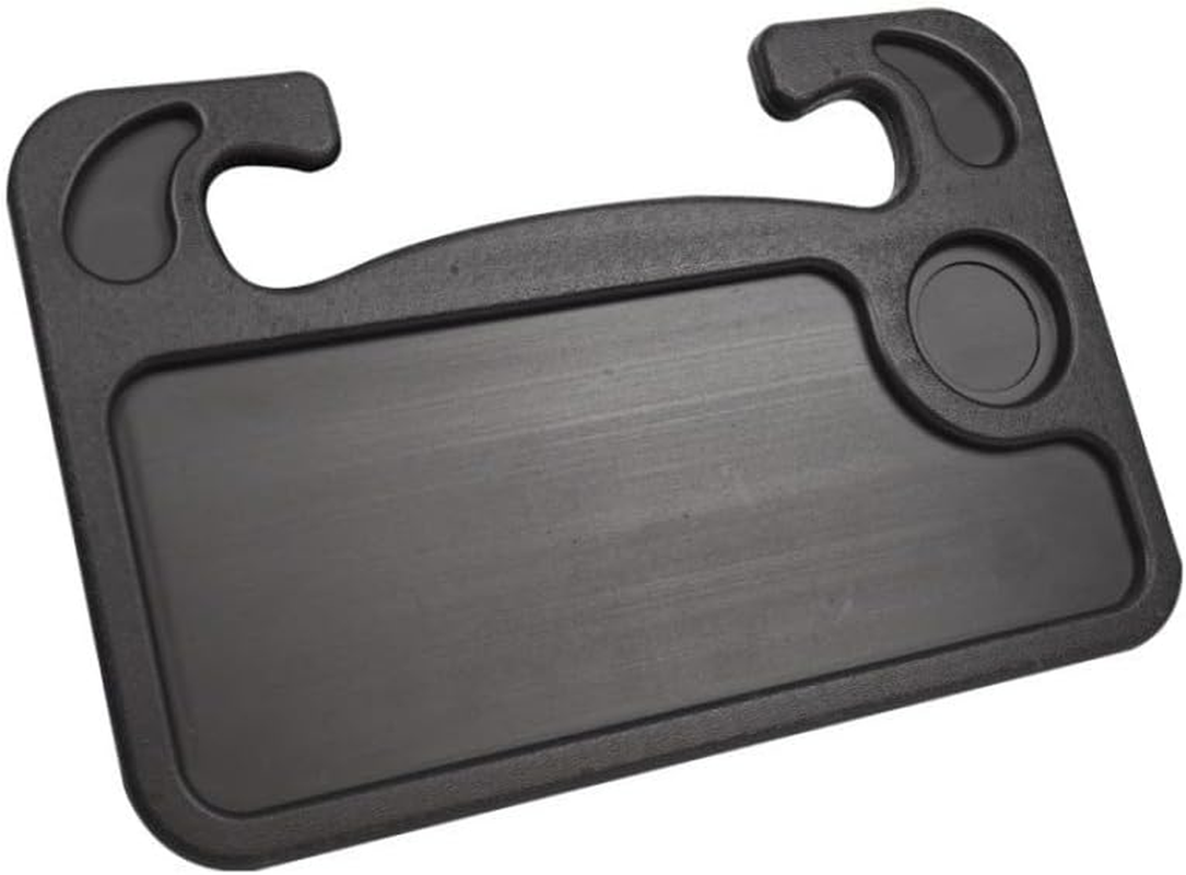 Auto Steering Wheel Desk, Laptop, Tablet, Ipad or Notebook Car Travel Table, Food Eating Hook on Steering Wheel Tray, for Constant Travelers, Fits Most Vehicles Steering Wheels (Black)