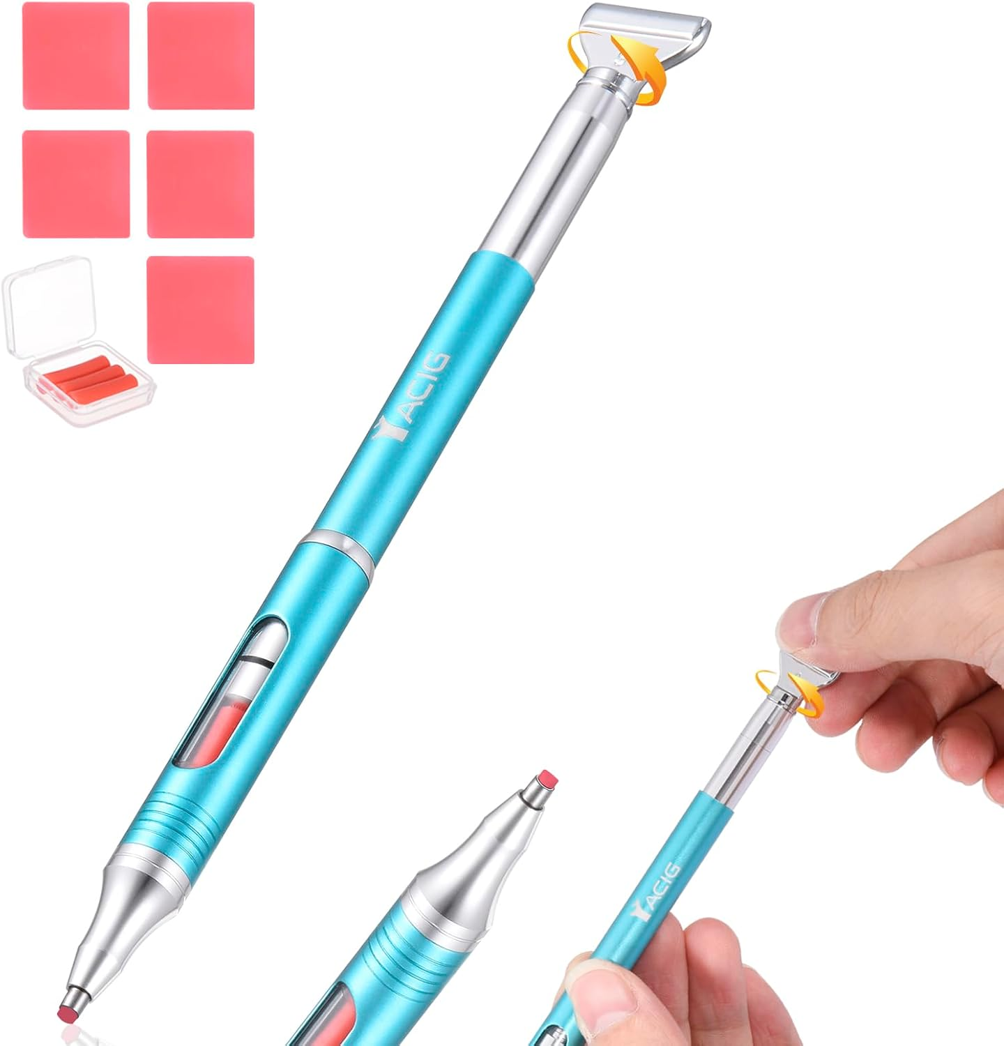 Diamond Art Pen Refillable Wax Pen for Diamond Painting, Metal 5D Diamonds Art Accessories Pens with a Multi Placer, Blue image number 2